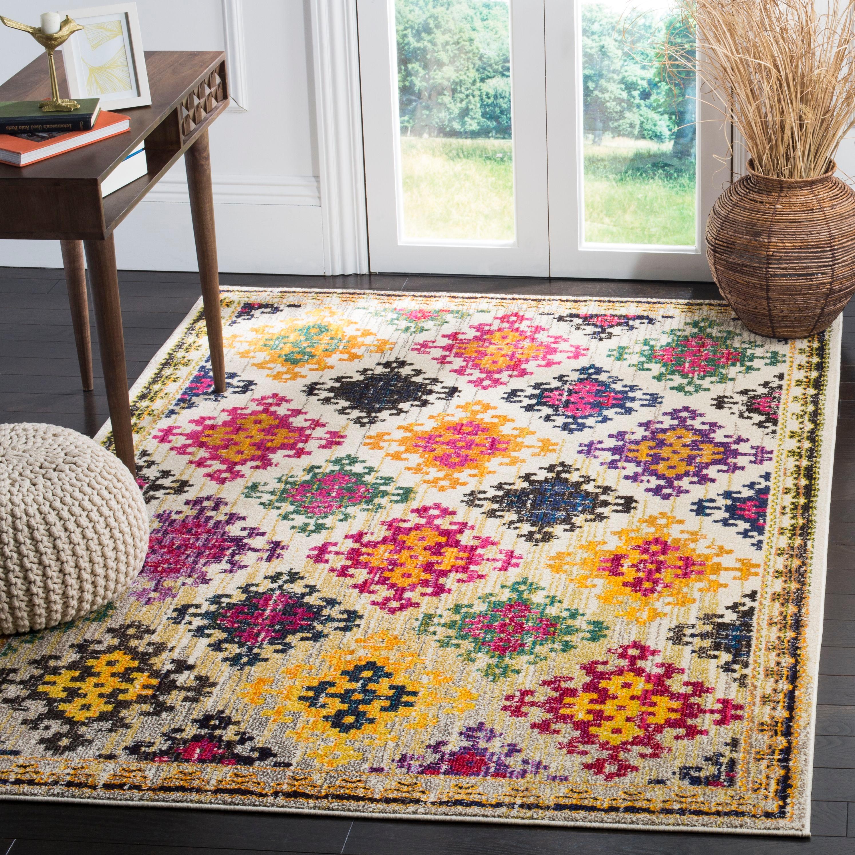 Monaco MNC244 Power Loomed Indoor Area Rug - Ivory/Multi - 8'x10' - Safavieh.