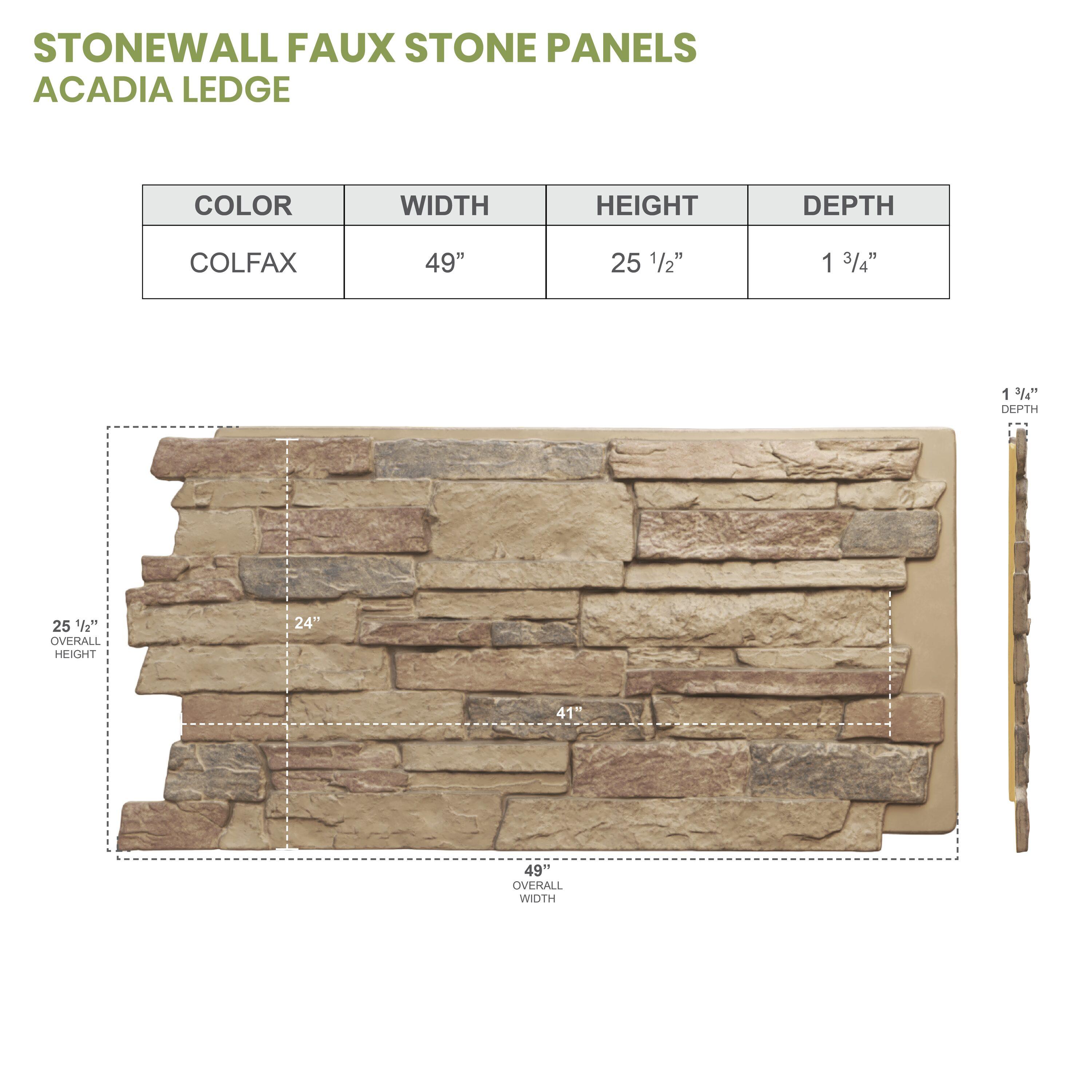 Acadia Ledge Stacked Faux Stone Wall Paneling