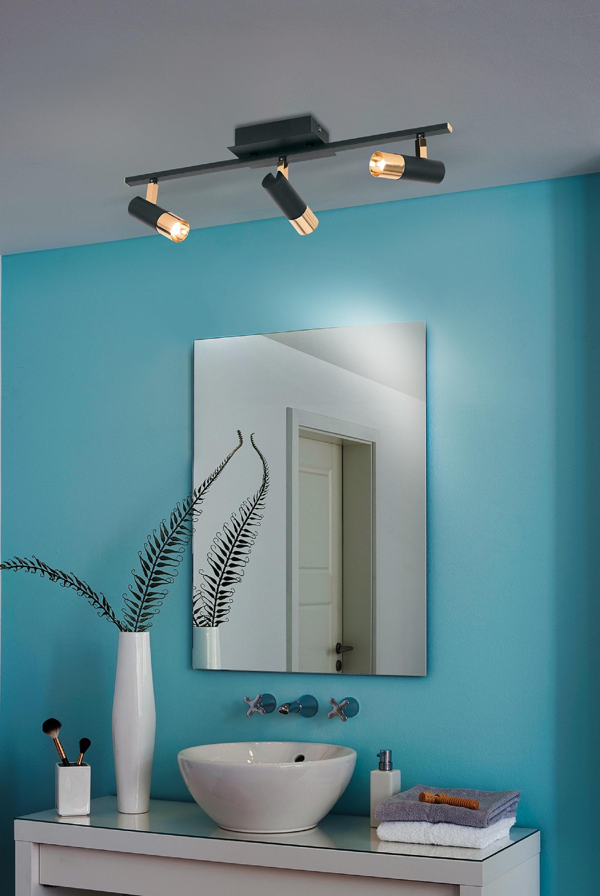 Tomares Warm Light Wood and Black 3-Light LED Track Light