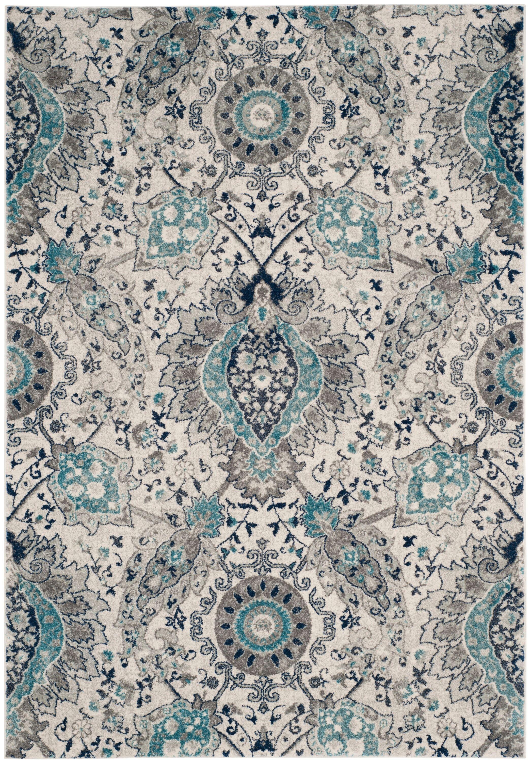 Madison MAD600 Power Loomed Indoor Area Rug - Cream/Light Grey - 6'7"x9'2" - Safavieh