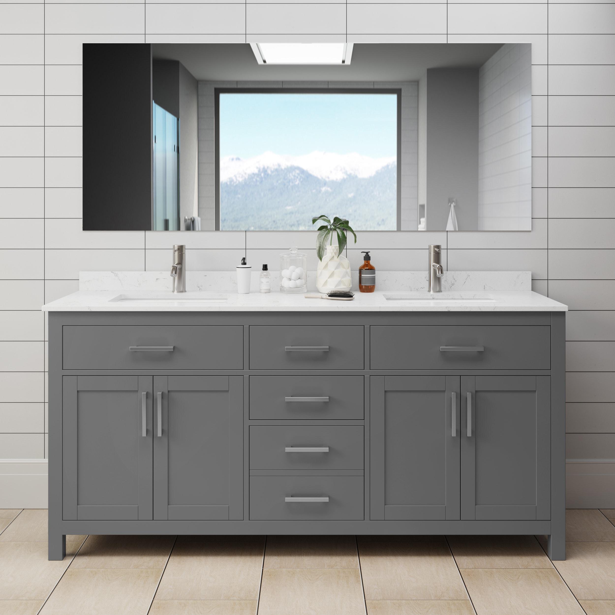 Beckett 72" Freestanding Double Bathroom Vanity with Cultured Marble Top