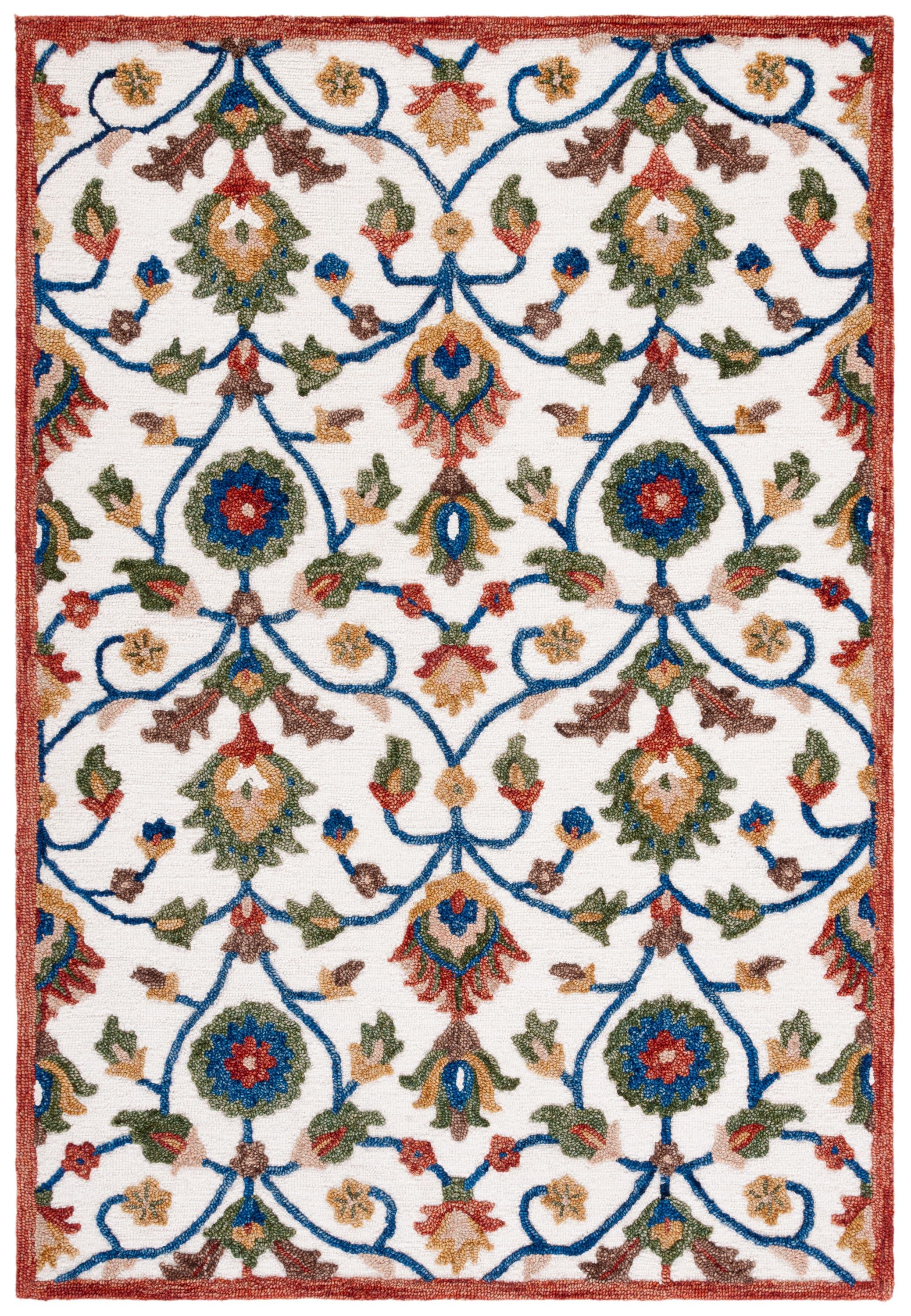 Blossom BLM456 Hand Tufted Area Rug - Ivory/Multi - 4'x6' - Safavieh.