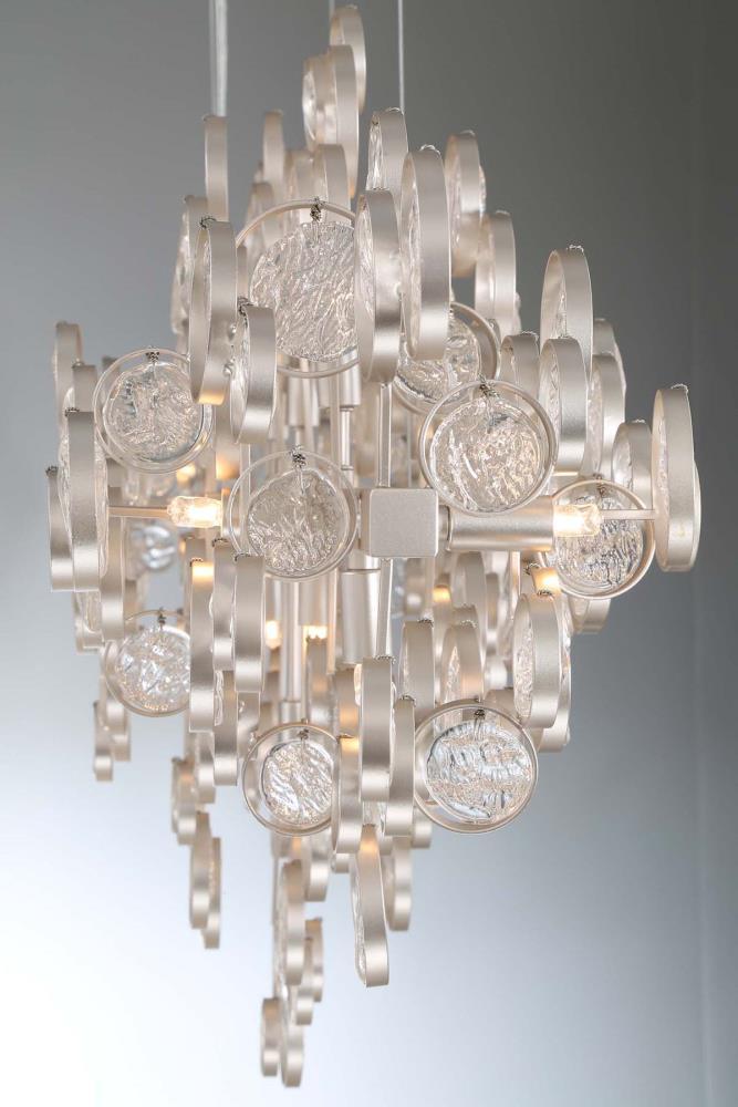 Eurofase Lighting-34032-015-Trento Oval Chandelier 15 Light  Champagne Finish with Clear Glass