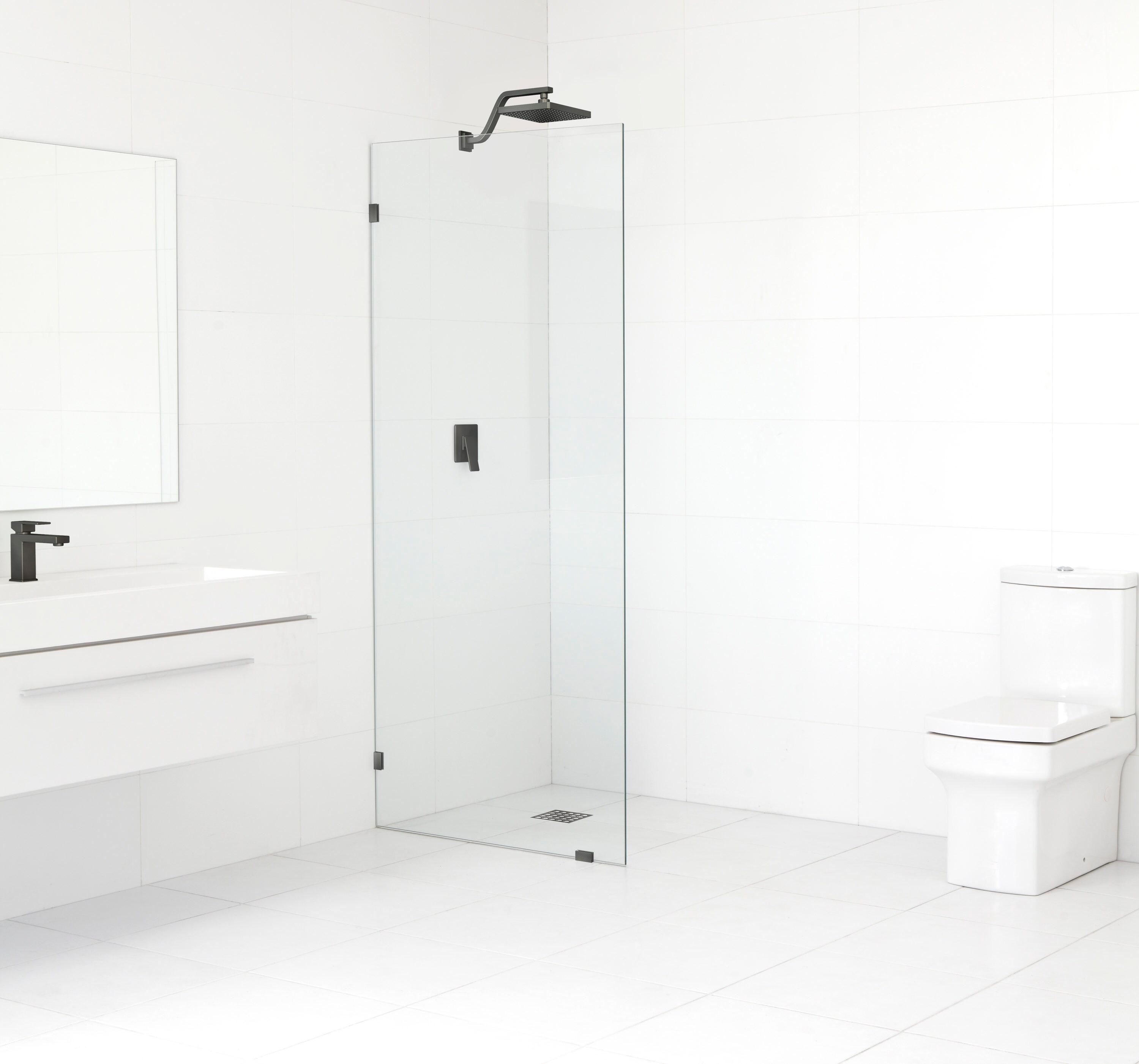 Glass Warehouse Vela 33 in. x 78 in. Fully Frameless Single Fixed Shower Panel GW-SFP-33-ORB