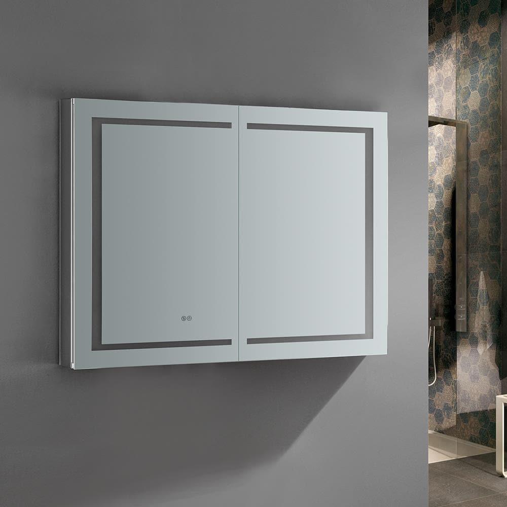 Fresca Spazio 48x36" LED Lighting Aluminum Bathroom Medicine Cabinet in Mirrored