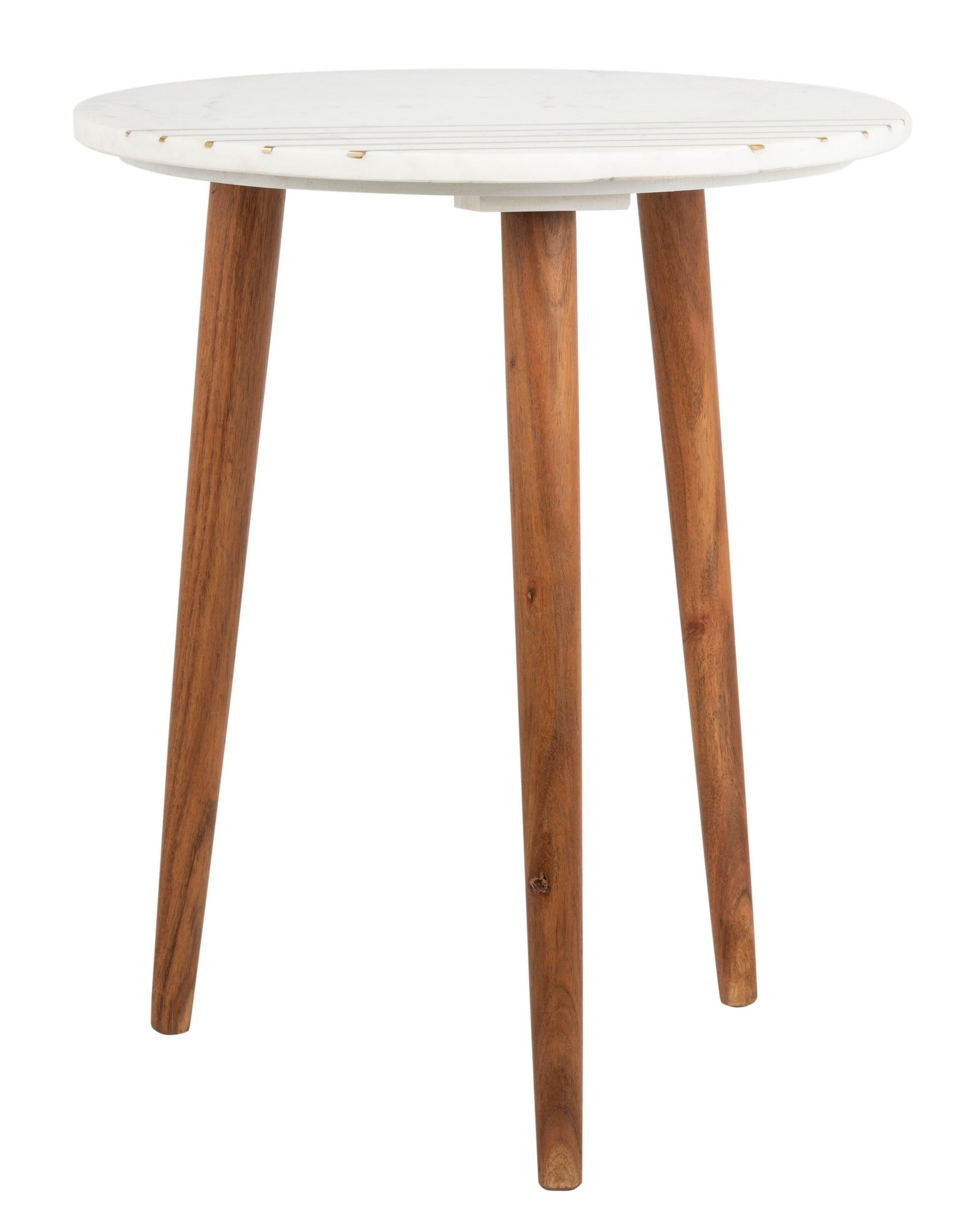 Valerie Marble Accent Table - White Marble/Brass - Safavieh.