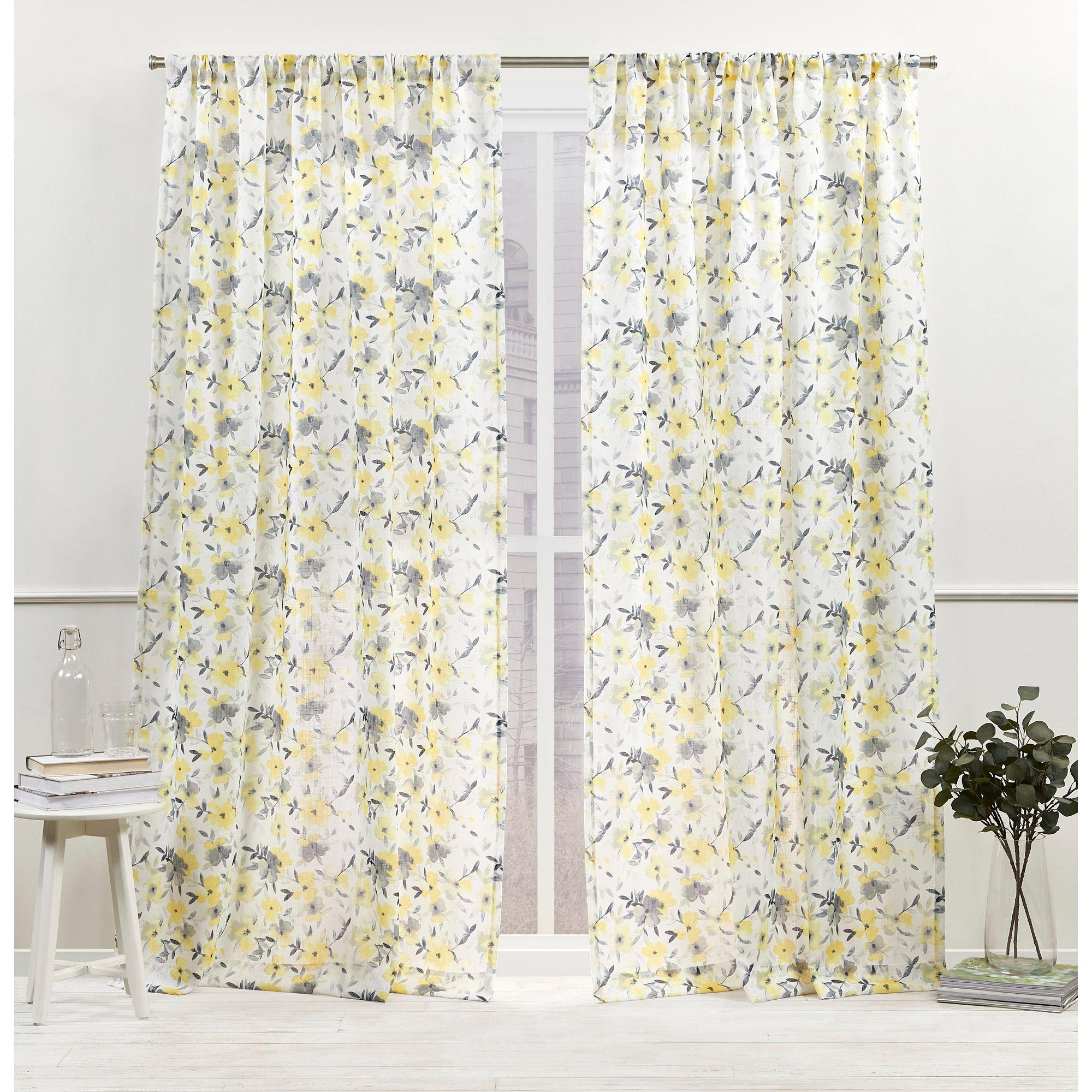 Nicole Miller Nicole Miller New York Hattie Light Filtering, Semi Sheer Rod Pocket Curtain Panels (Set of 2)