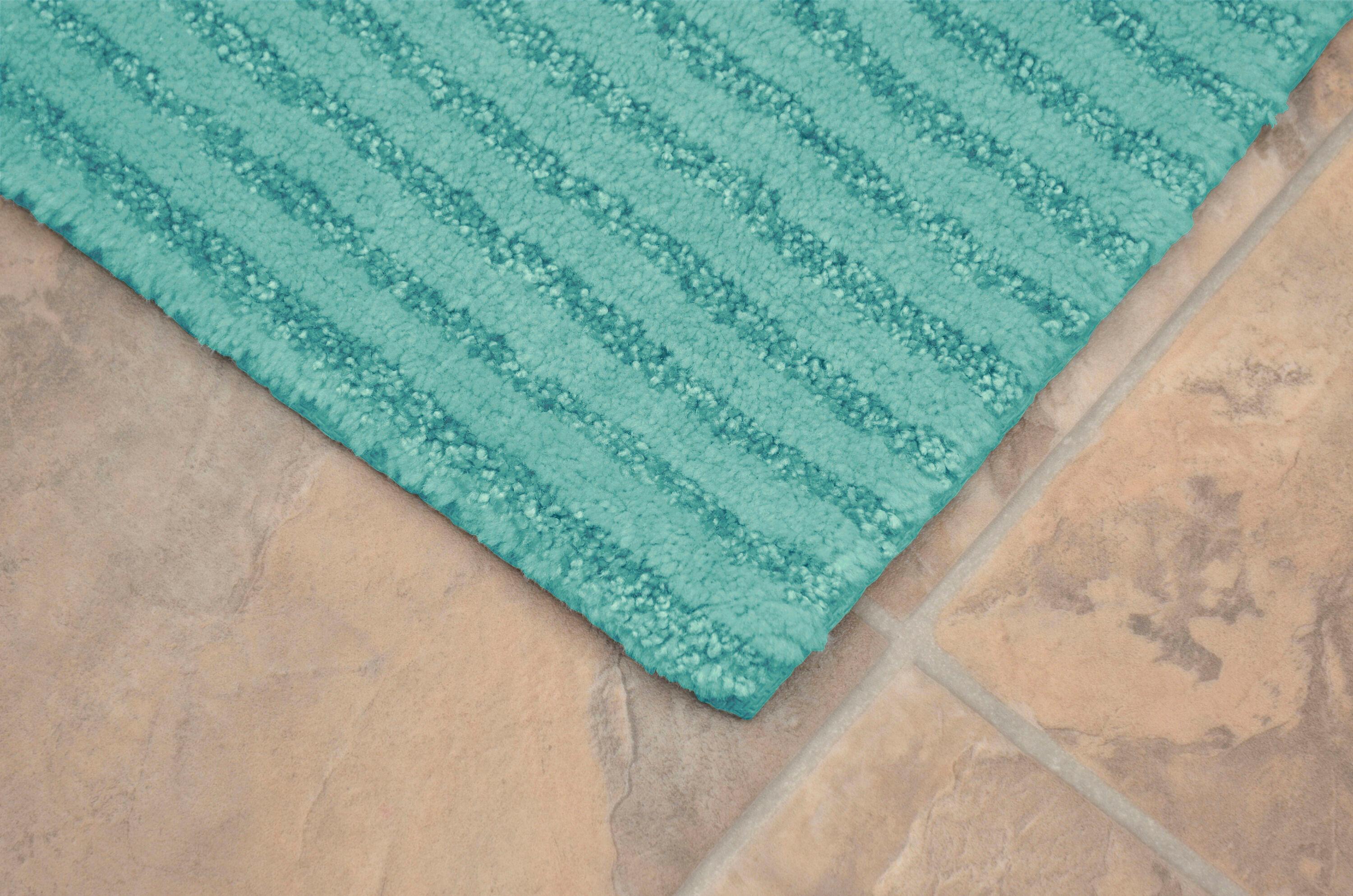 24"x40" Sheridan Plush Washable Nylon Bath Rug Sea foam - Garland