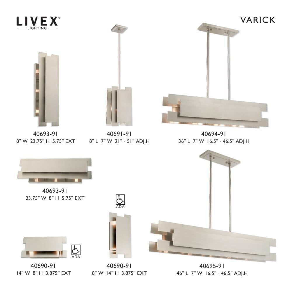 Modern Brushed Nickel 5-Light Linear Chandelier