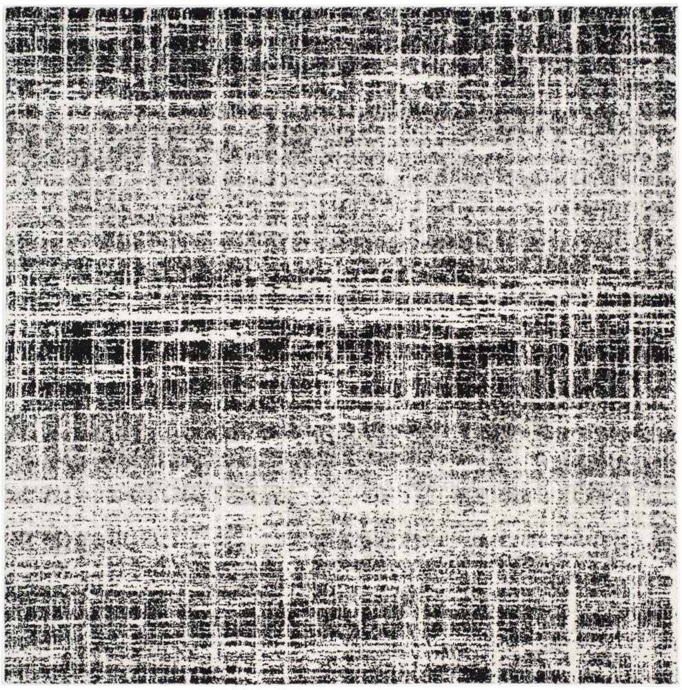 Adirondack ADR116 Machine Made Indoor Area Rug - Ivory/Black - 4'x4' - Safavieh