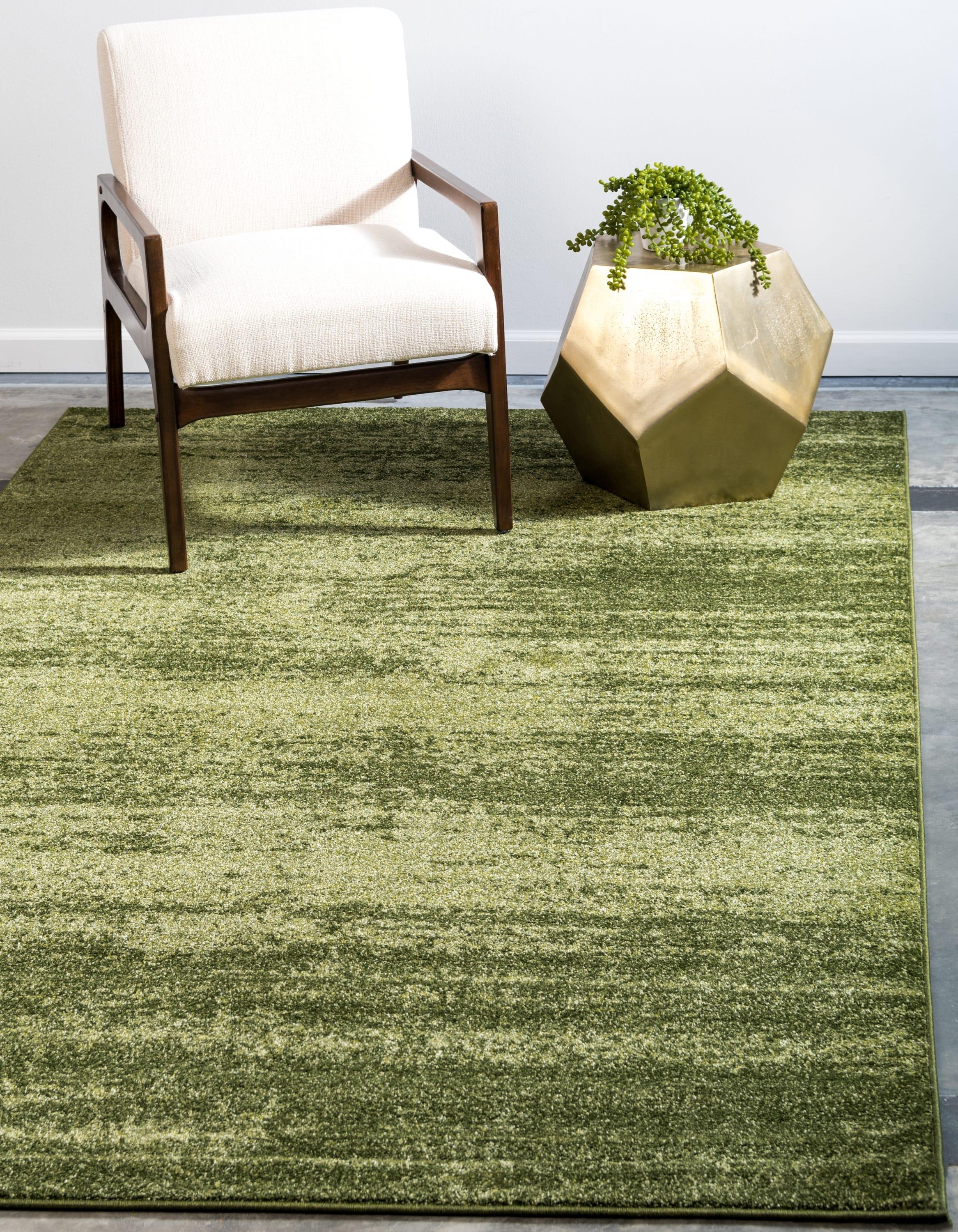 Unique Loom Del Mar Collection Area Rug - Lucille (7' 1" x 10' Rectangle Green/Hunter Green)
