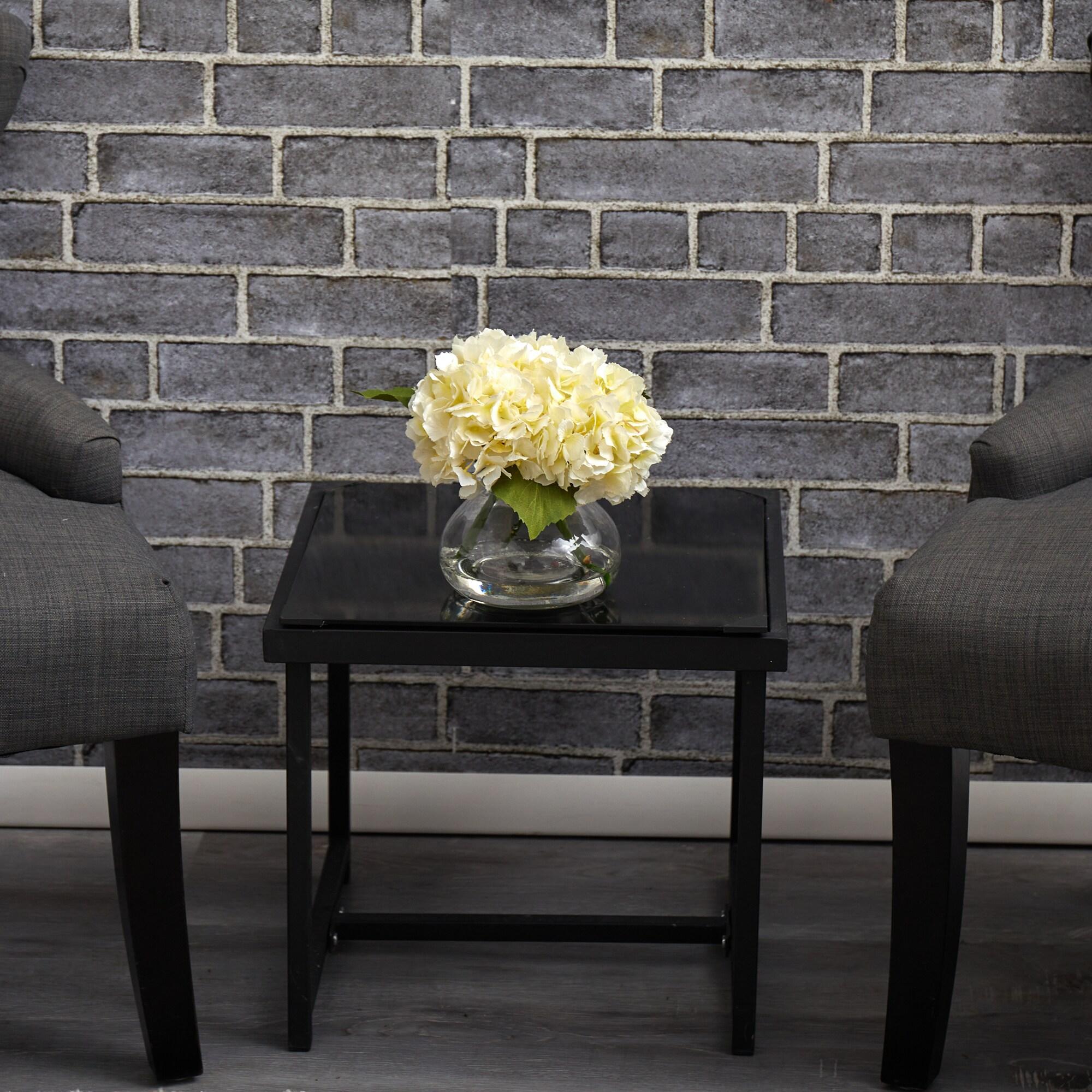 Blooming Hydrangea with Vase, Cream - Nearly Natural: Elegant Faux Hydrangea Arrangement, Indoor Spring Decor