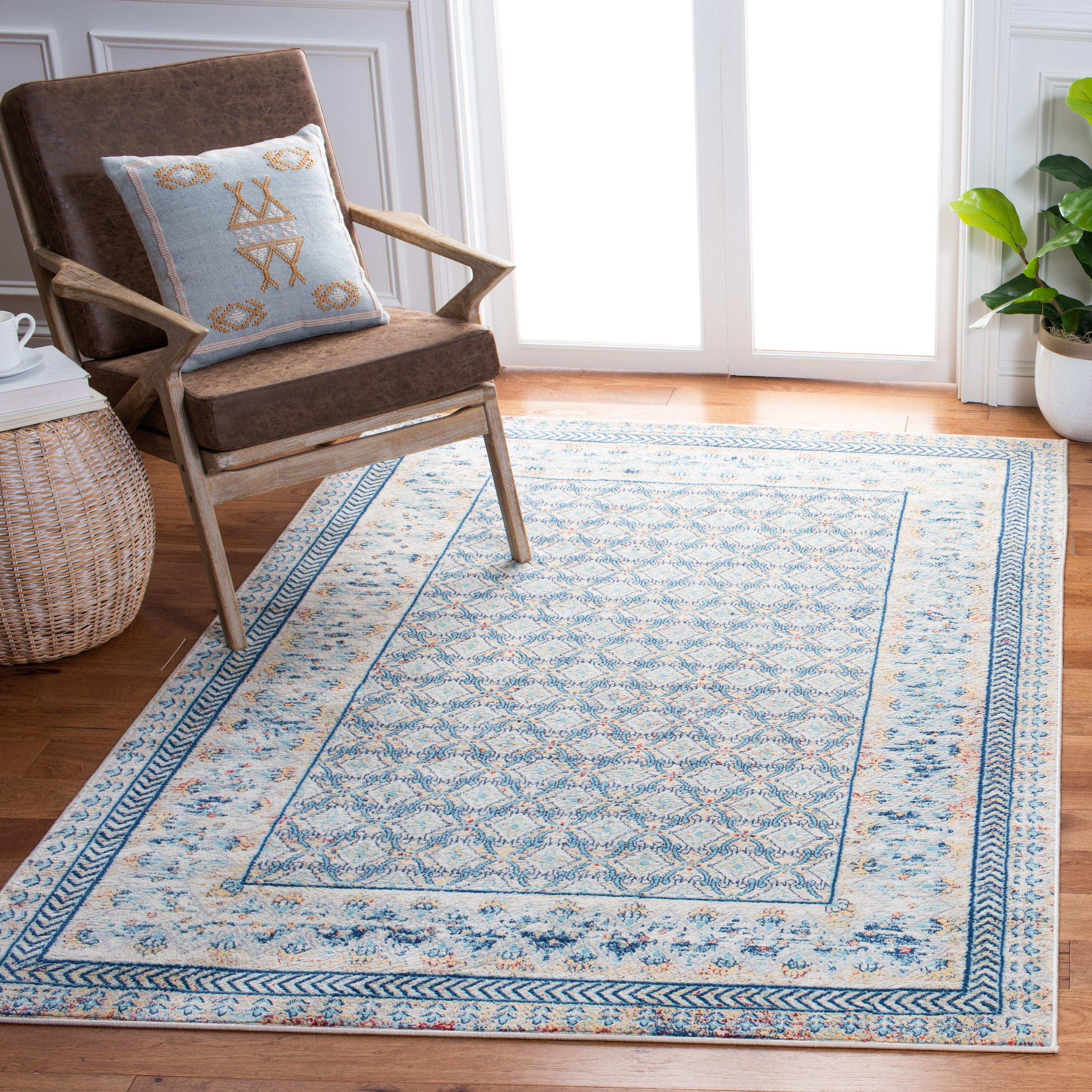 Brentwood BNT899 Power Loomed Indoor Accent Rug - Blue/Yellow - 3'x5' - Safavieh