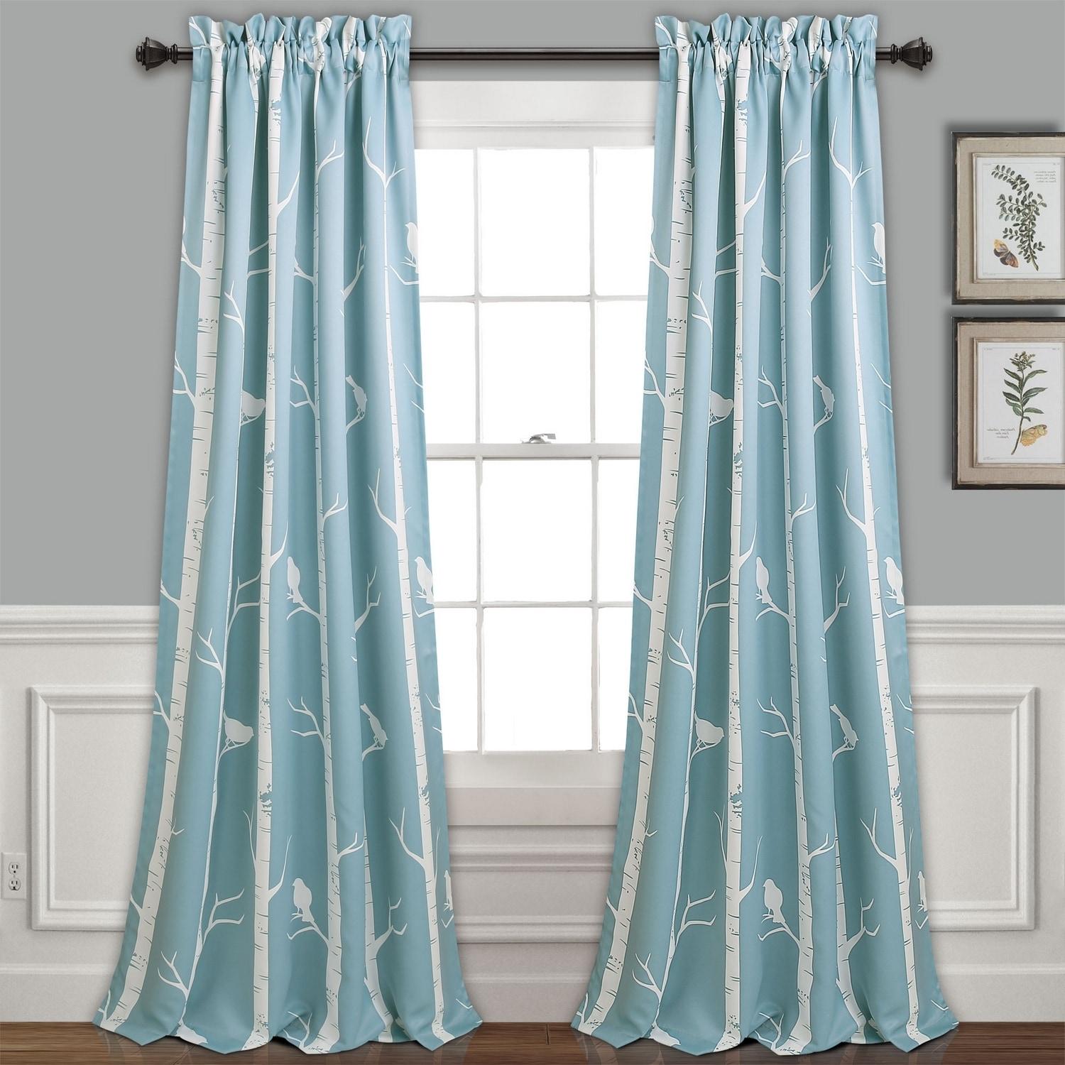 Bird On The Tree Polyester Room Darkening Curtain Pair (Set of 2)