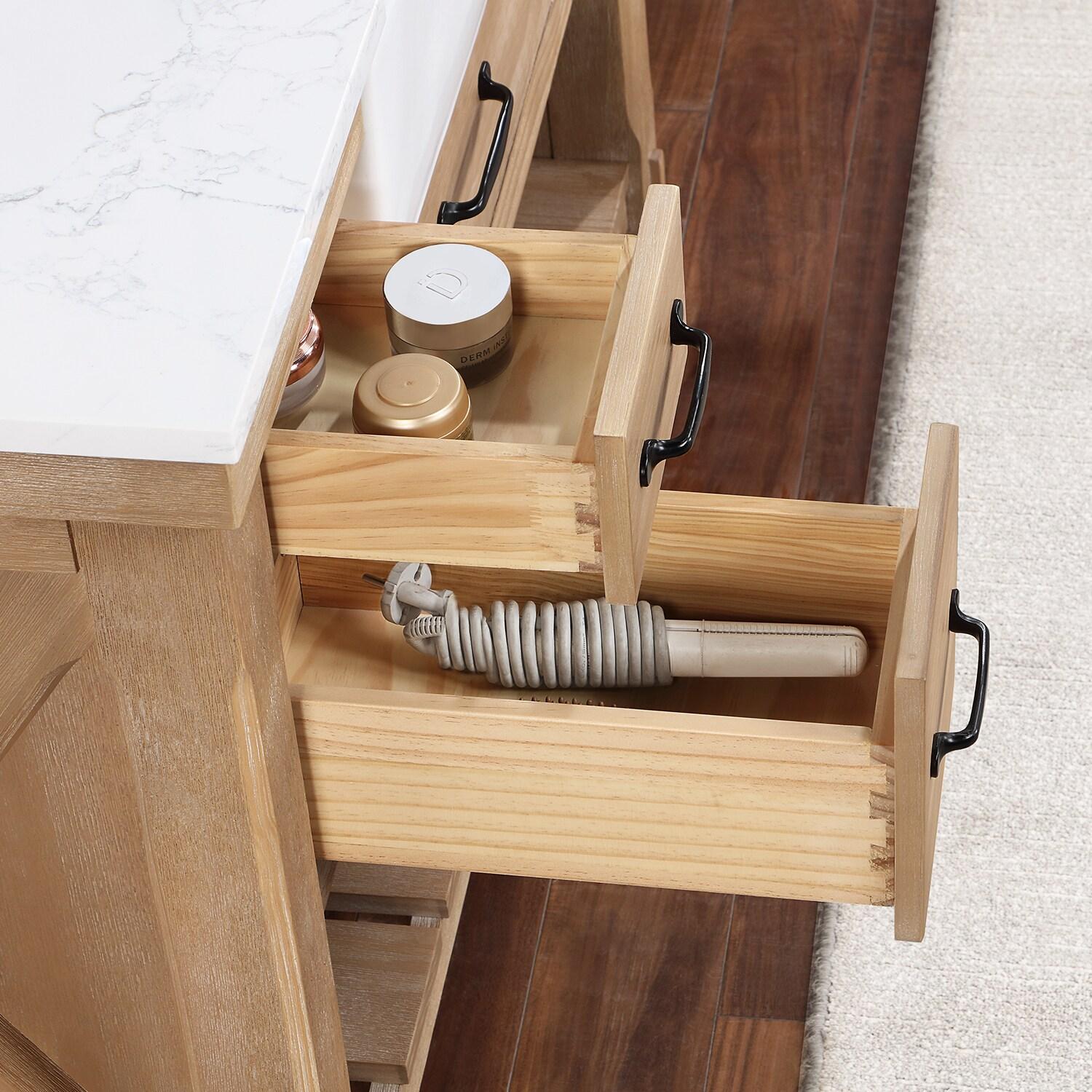 Villareal 48" Single Bath Vanity in Weathered Pine Wood & White Farmhouse Basin