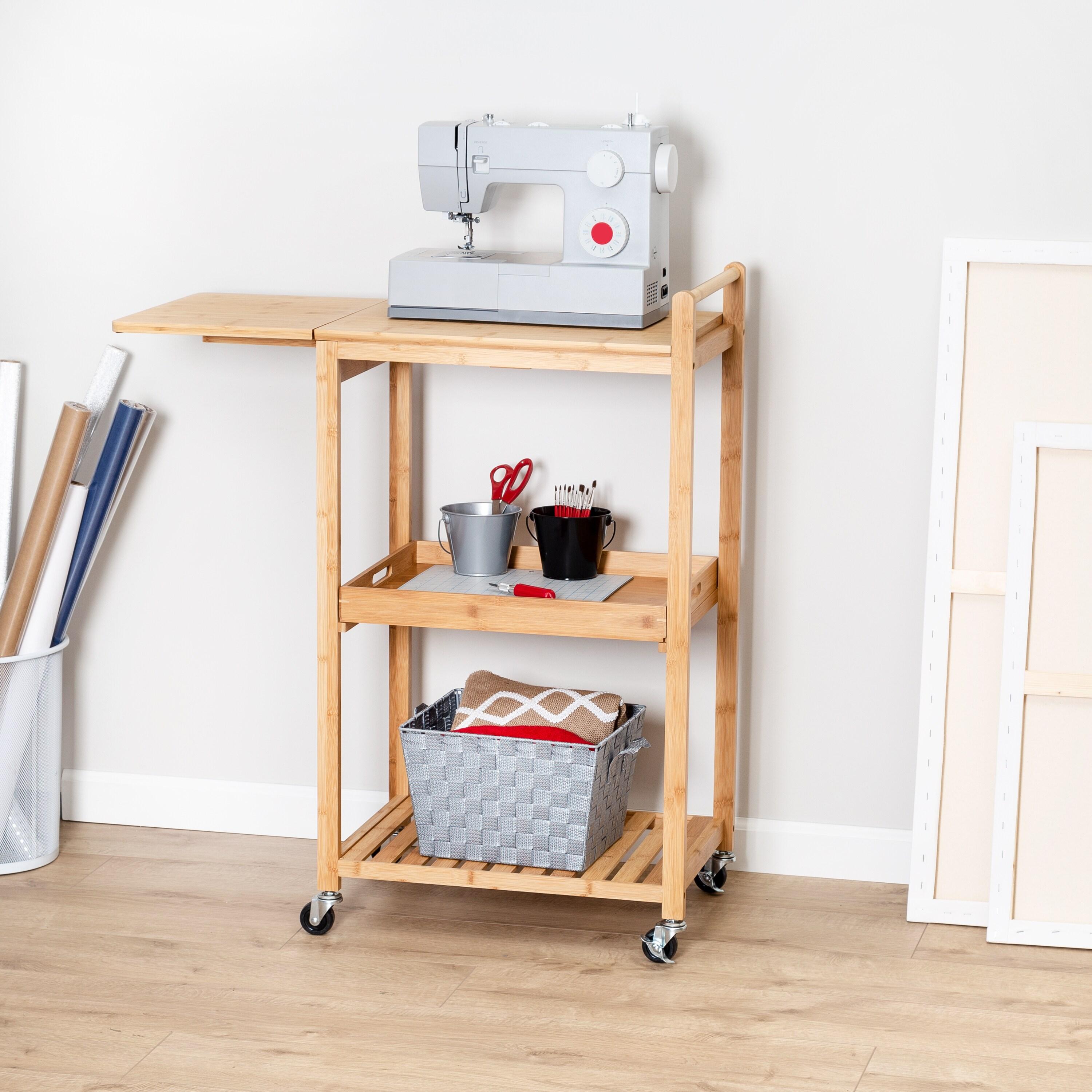 Bamboo Rolling Kitchen Cart