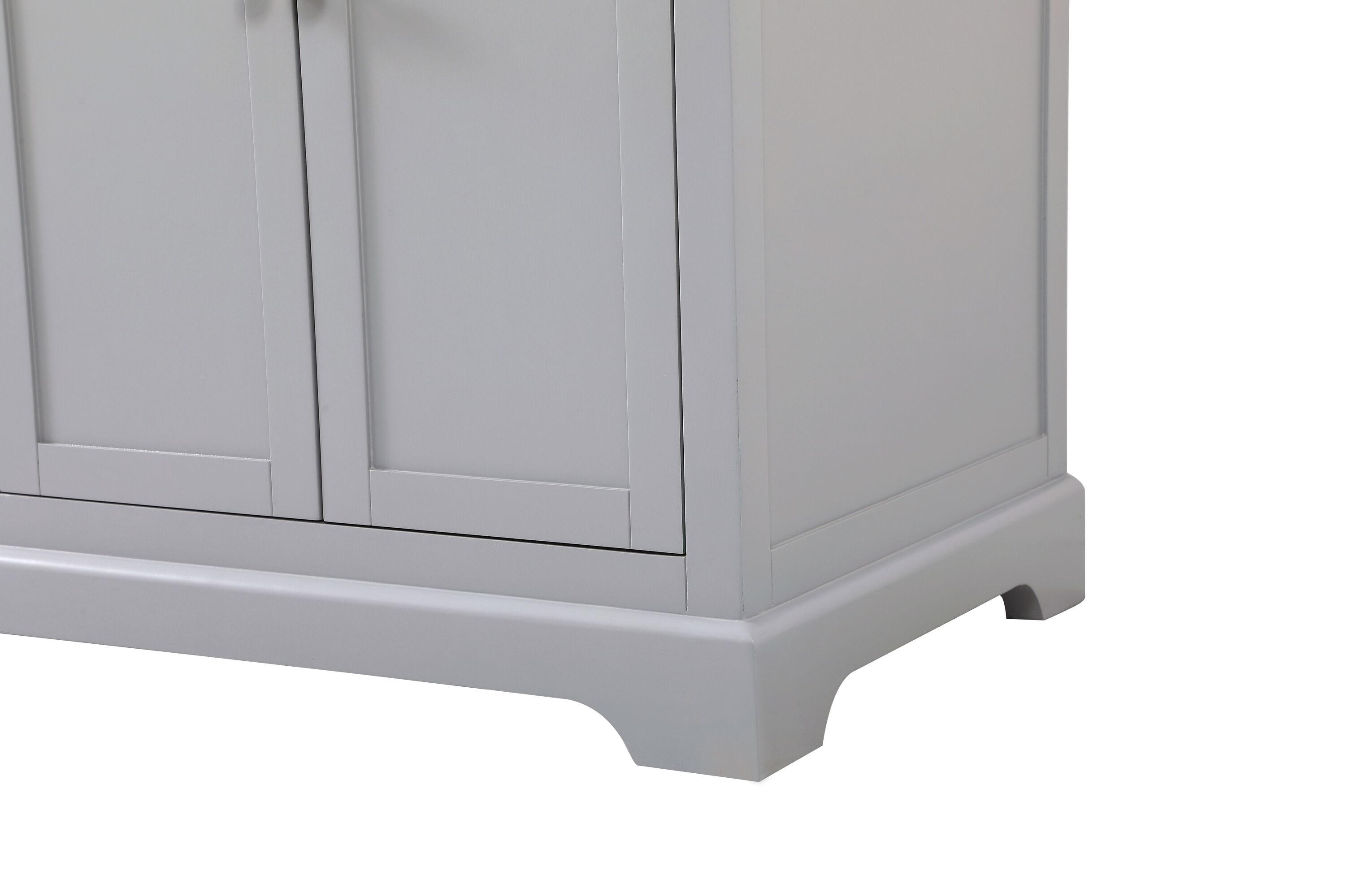 Elegant Decor Franklin 60" Aluminum MDF Double Bathroom Vanity in Gray