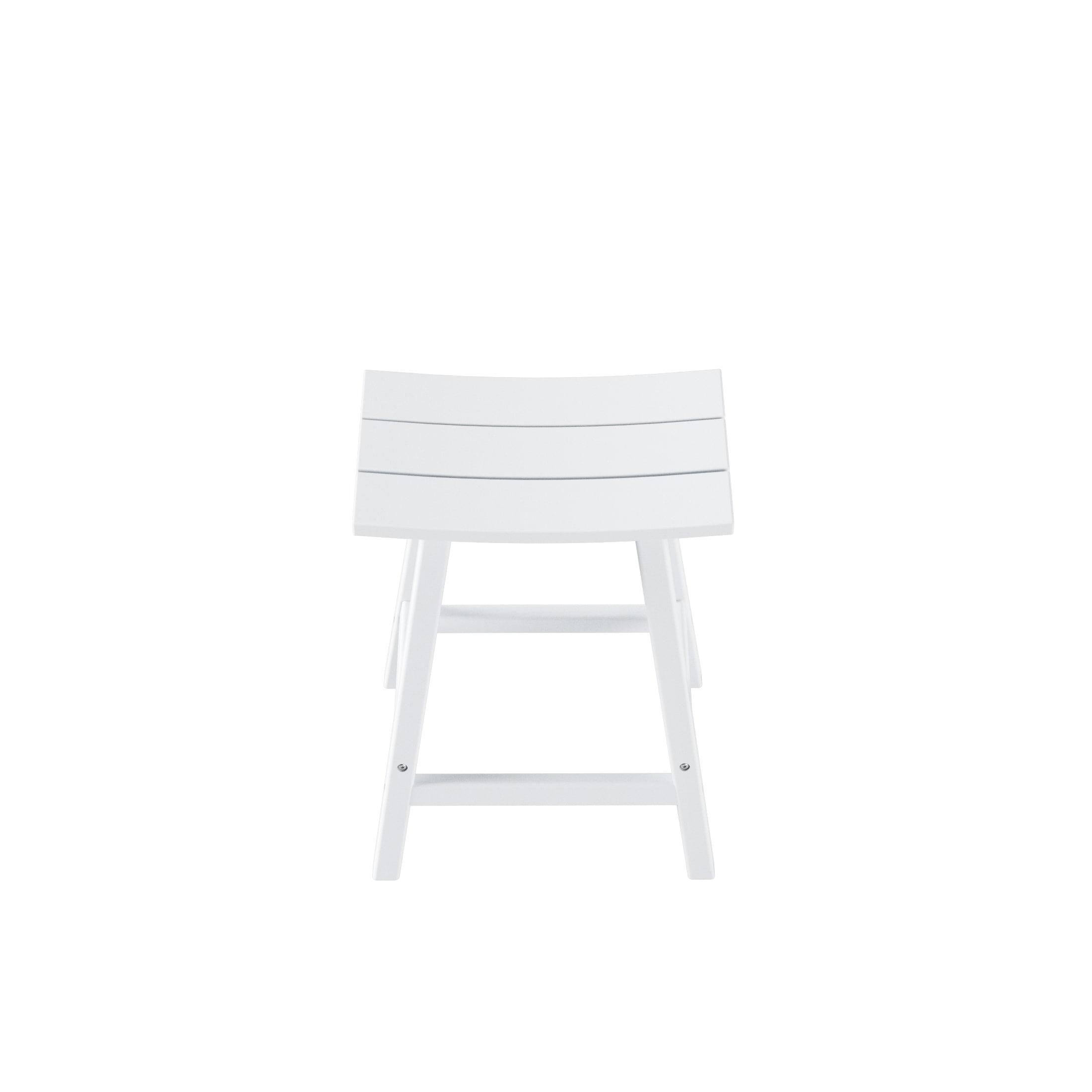 Polytrends Laguna Hdpe All Weather Outdoor Patio 24" Saddle Seat Counter Stool (Set Of 2) White