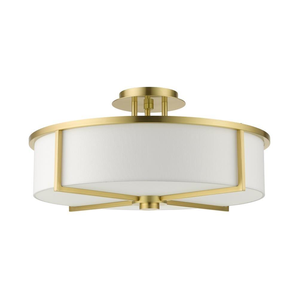 Livex Lighting Wesley 4 - Light Semi-Flush Mount in  Satin Brass