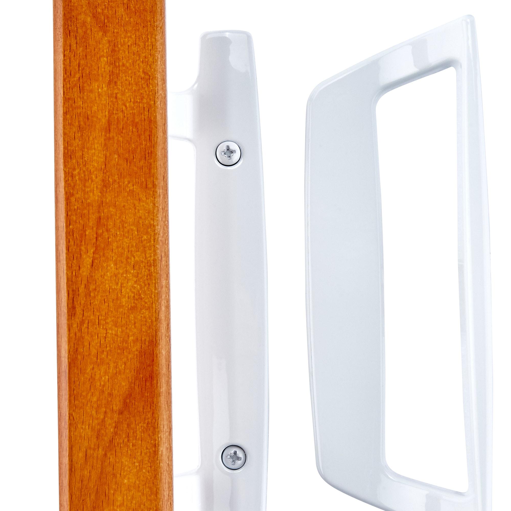 Wright Products - Mortise Sliding Patio Door Handle and Installation Hardware Set, Wood/White - Replacement Sliding Glass Door Lock and Handle White in