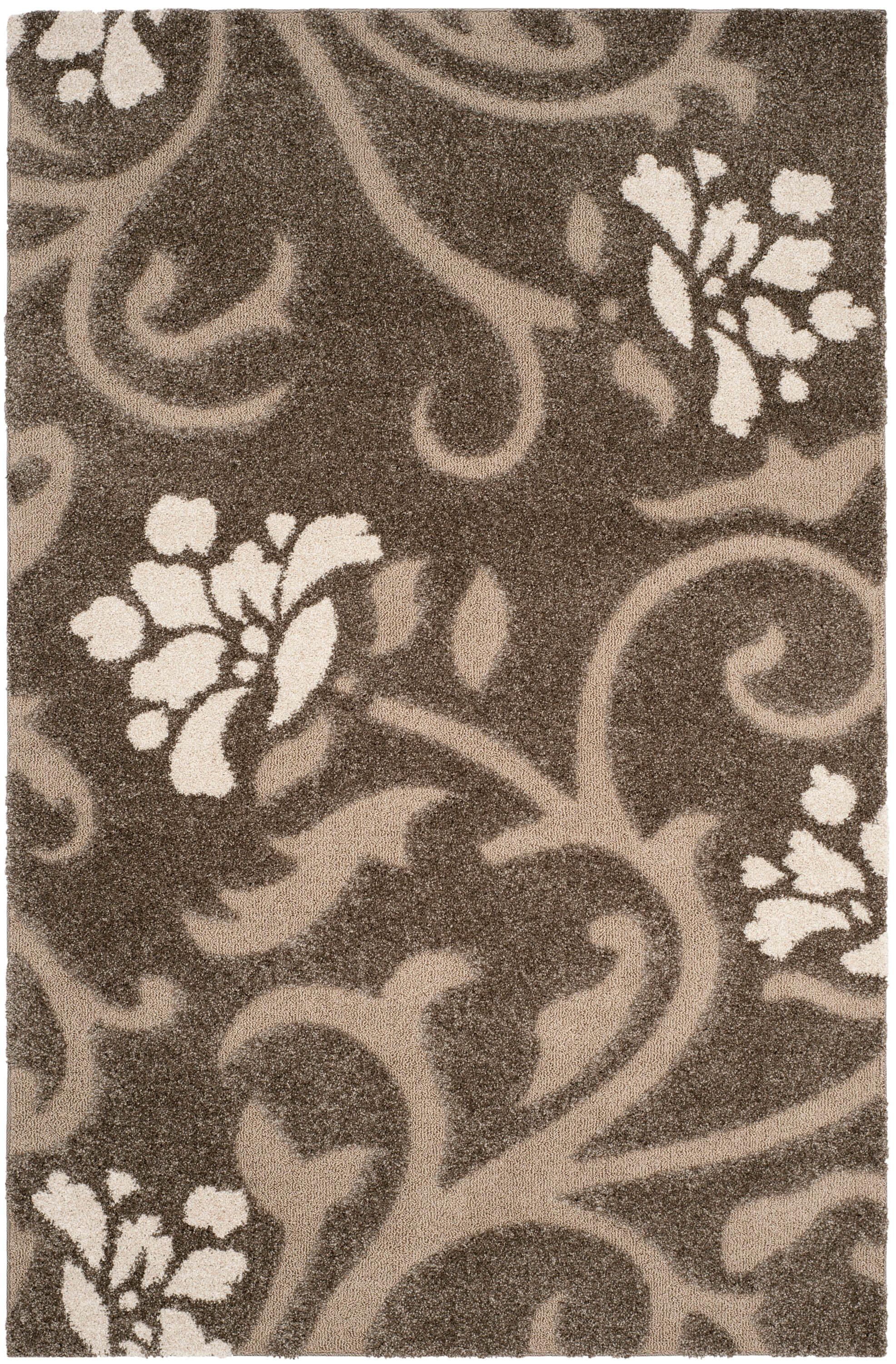 Florida Shag SG464 Power Loomed Indoor Area Rug - Smoke/Beige - 8'x10' - Safavieh.