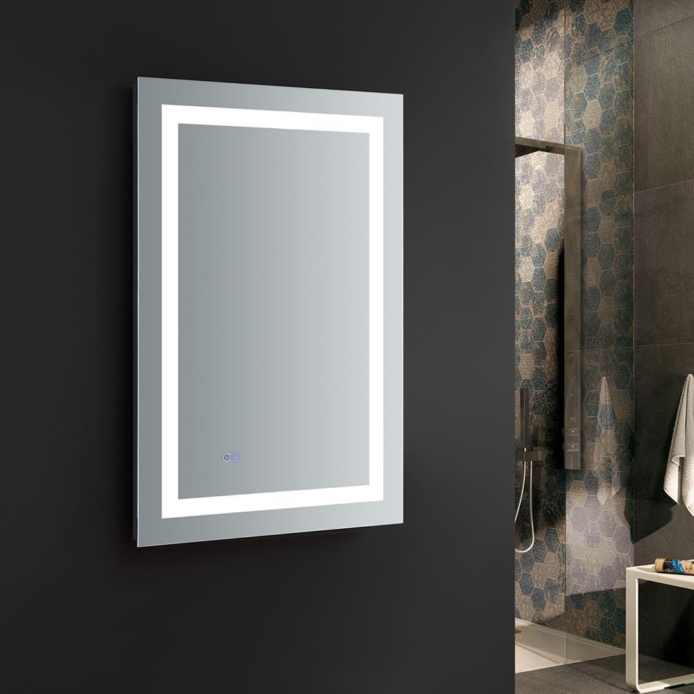 Fresca Santo 24" Wide x 36" Tall Bathroom Mirror with LED Lighting and Defogger