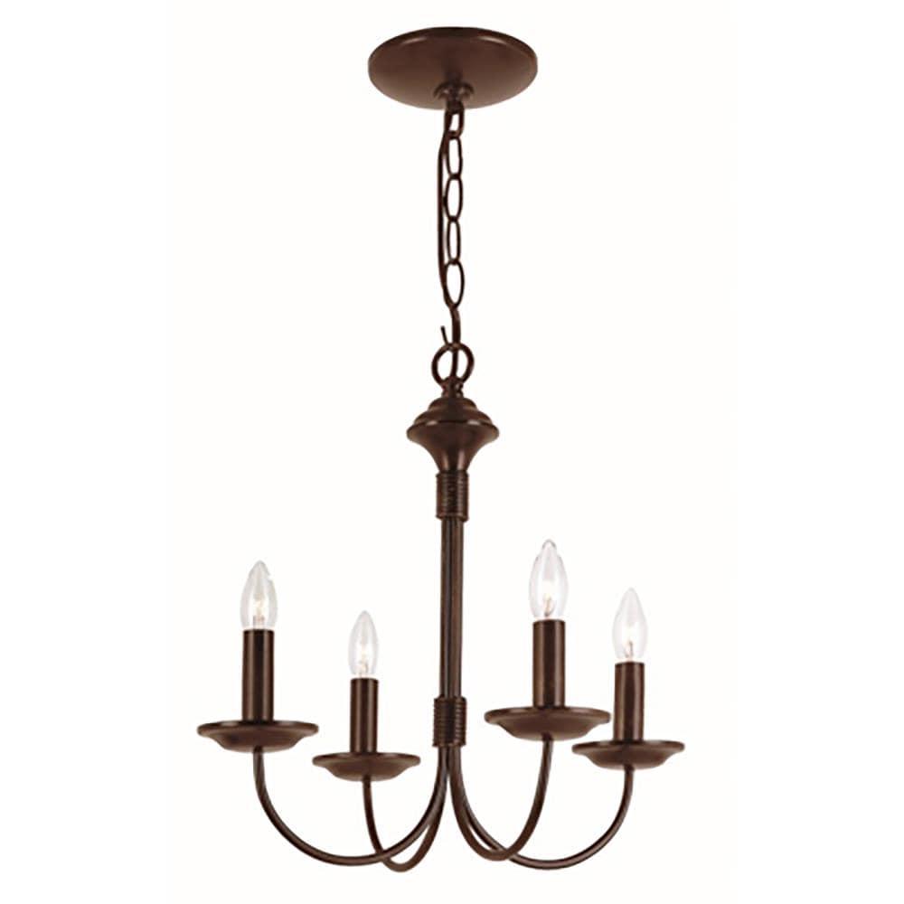 Lucid Lighting 4 -Light Oil-rubbed Bronze Transitional For Use in Bedrooms, Dining Rooms, Foyers, Kitchens, Living Rooms Chandelier