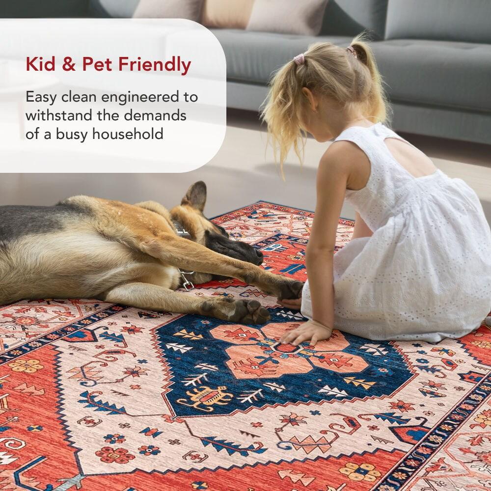Nuloom Carolyn Pet Friendly Machine Washable Motif Area Rug, 3' x 5', Rust