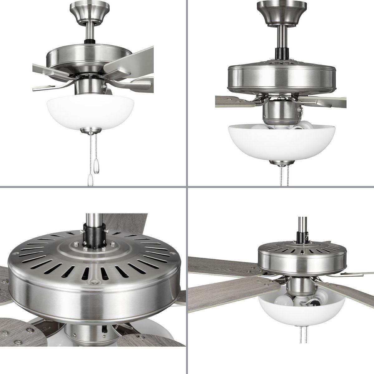 AirPro 52 in. Brushed Nickel 5-Blade AC Motor Ceiling Fan with Light