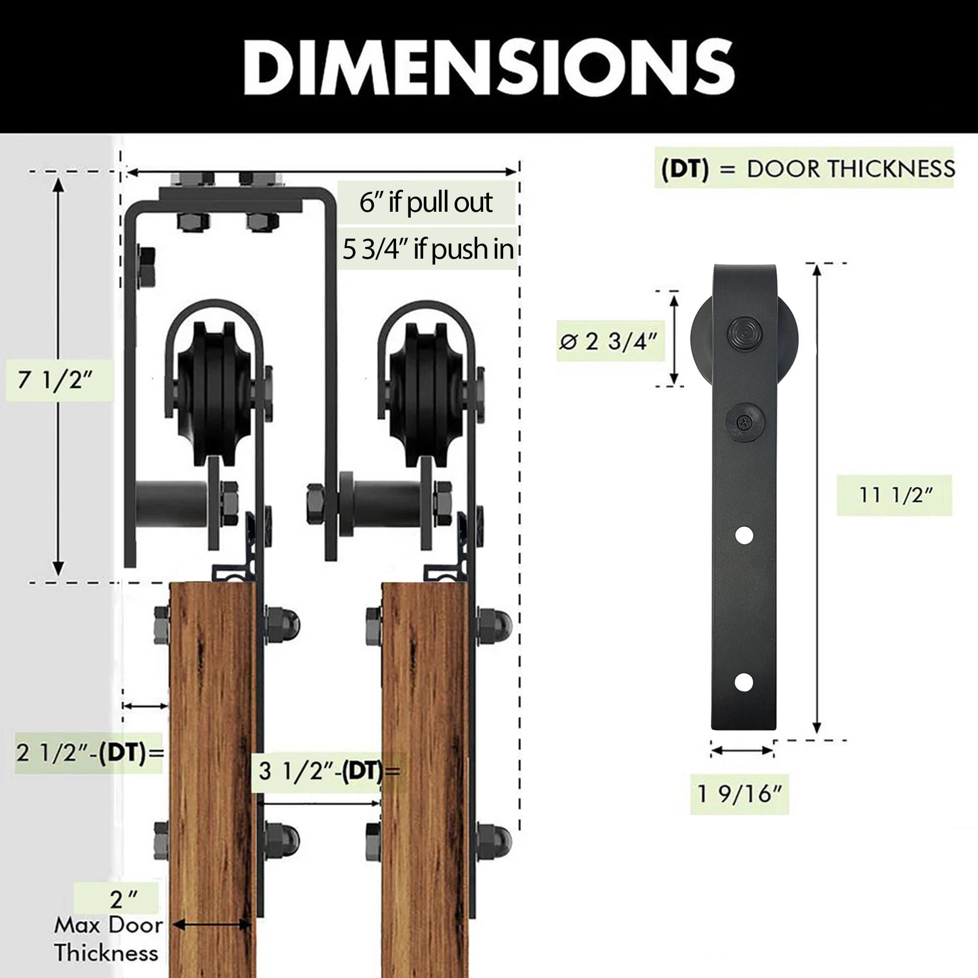 Homacer Black Rustic Diamond Design Double Track Bypass Barn Door Hardware Kit For Two Use( Door Not Included)