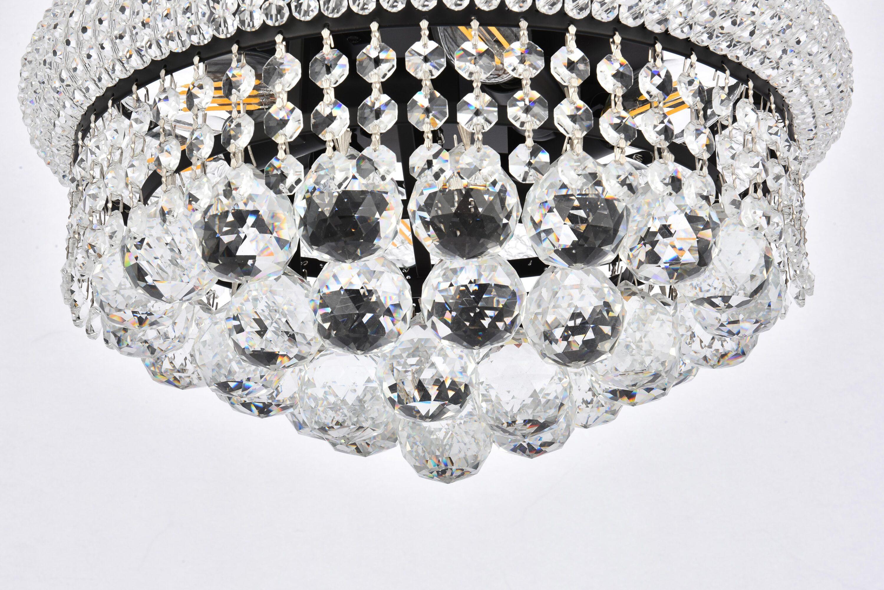 Elegant Lighting Primo 14 inch black flush mount