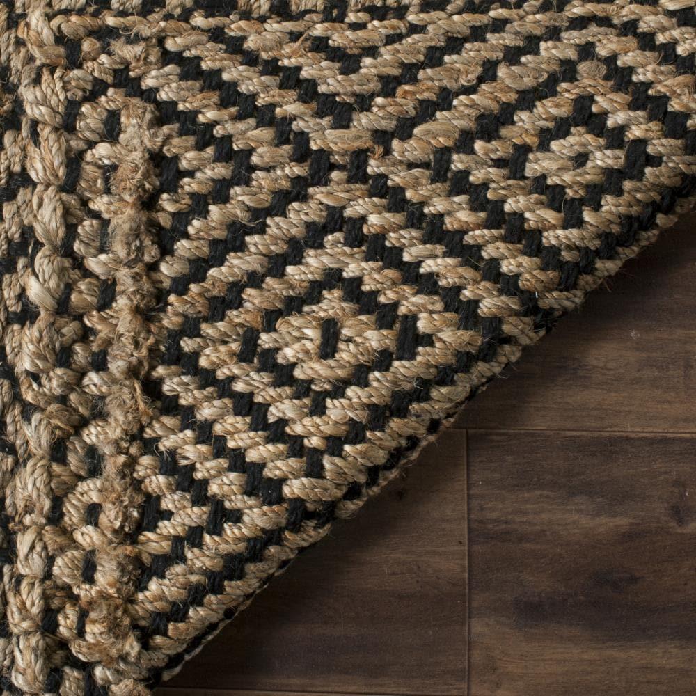 Natural Fiber NF181 Hand Woven Indoor Area Rug - Natural/Black - 4'x6' - Safavieh.