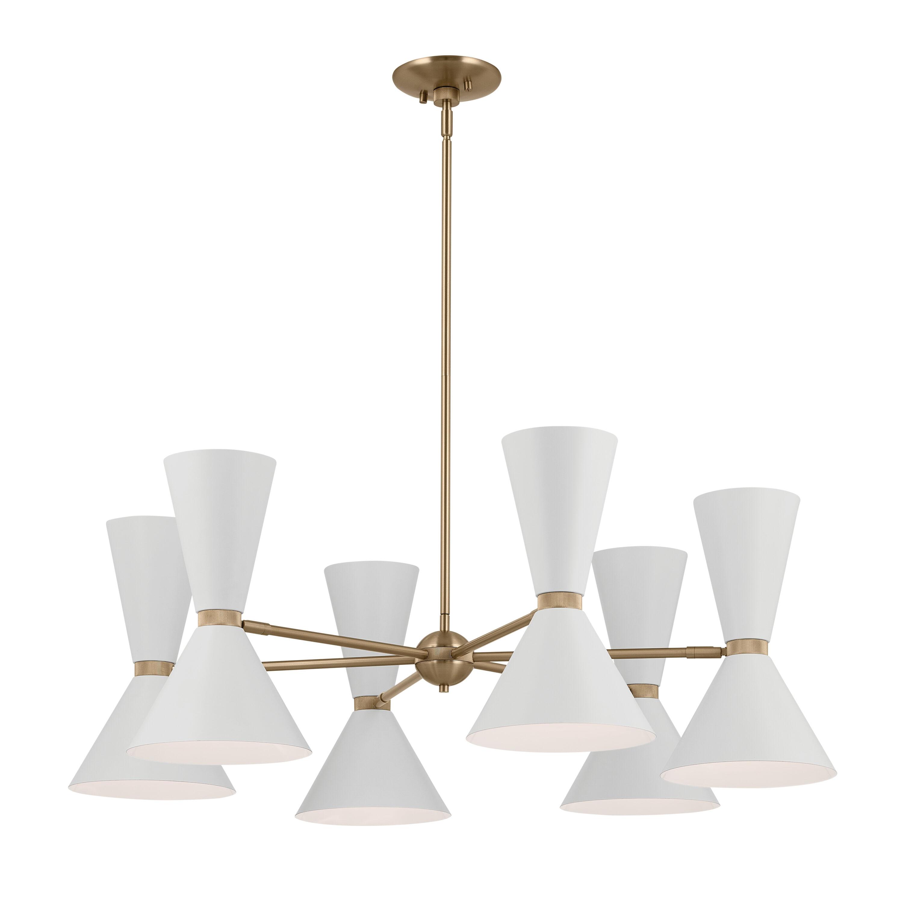 Kichler 52566 Phix 12 Light 39" Wide Chandelier - Champagne Bronze / White