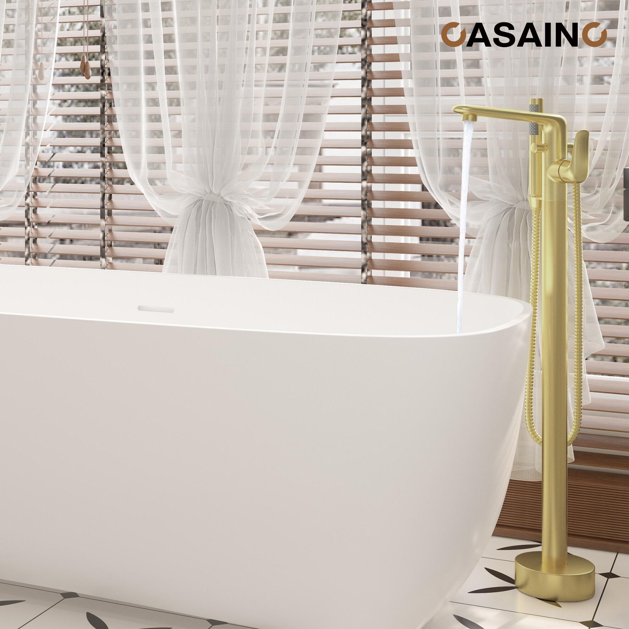Single Handle Freestanding Bathtub Faucet with Diverter and Handshower