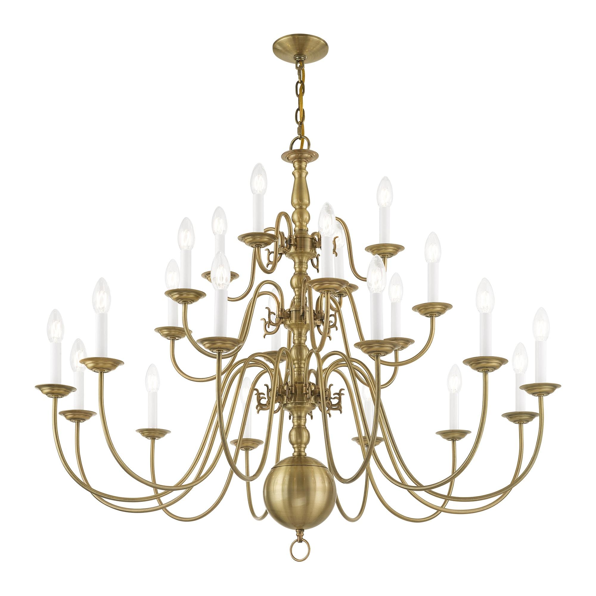Livex Lighting Williamsburgh 22 - Light Chandelier in  Antique Brass