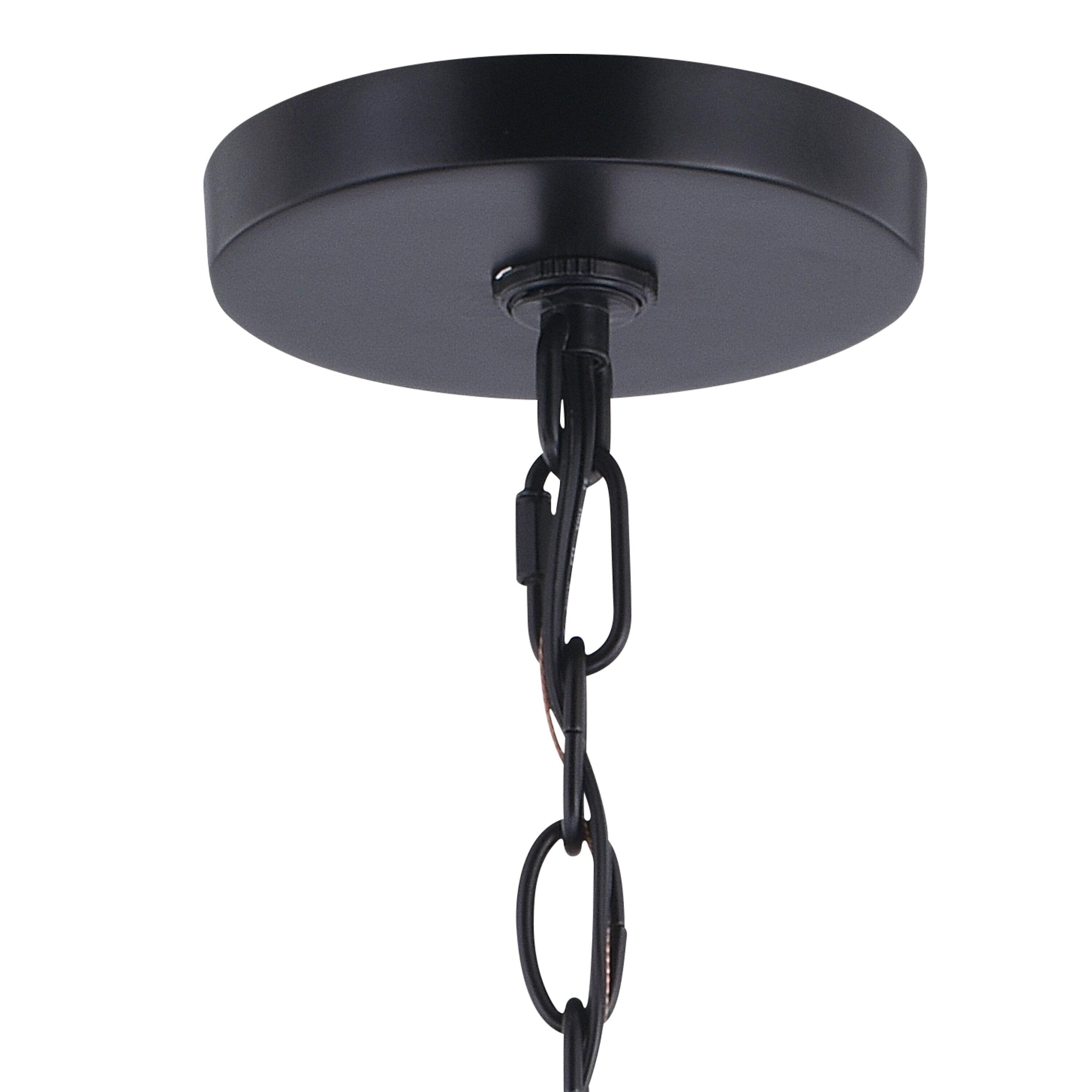 VAXCEL Hayes Black Farmhouse Mini Pendant Cage Lantern Ceiling Light, 16 inch