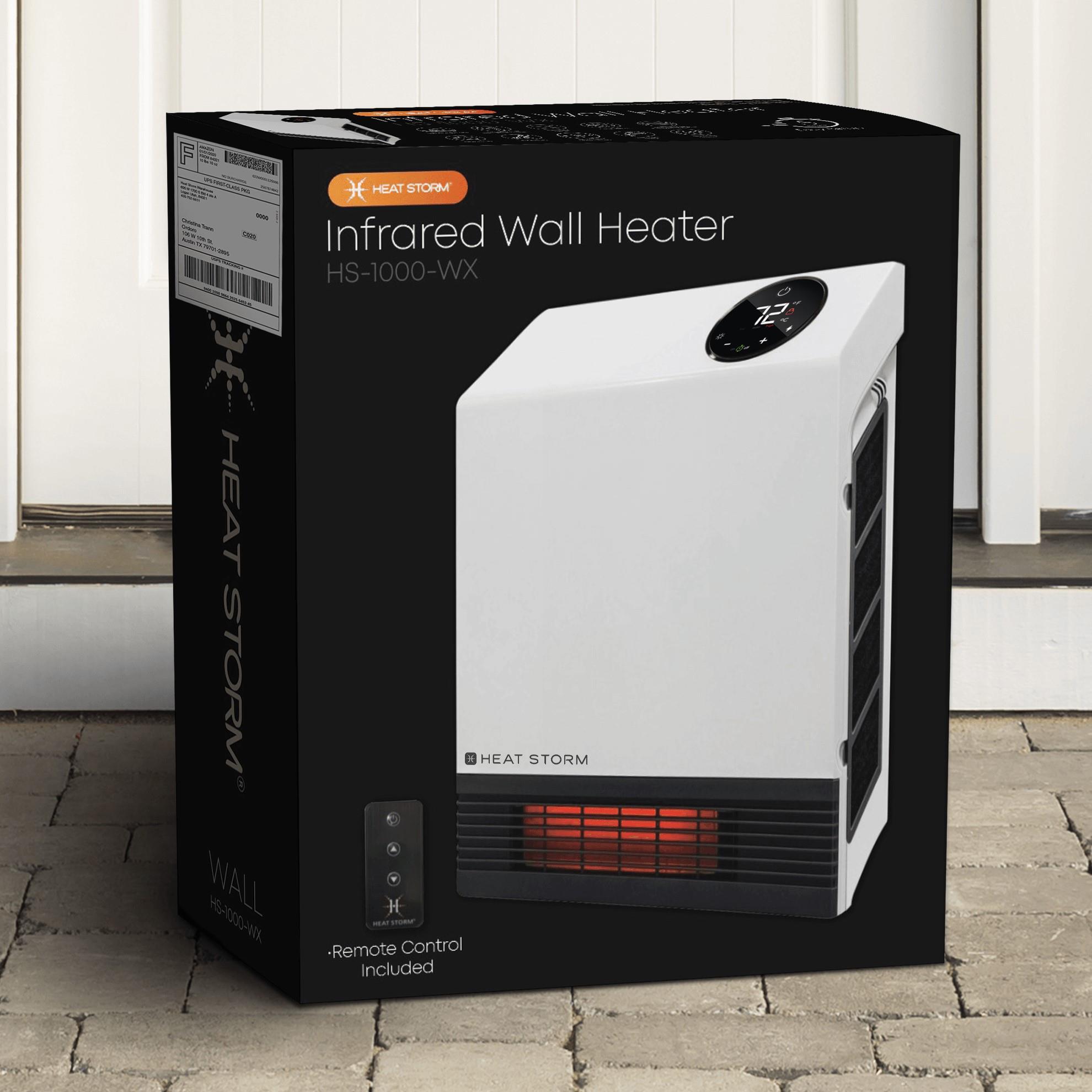 Heat Storm Deluxe Infrared Quartz Wall 1000W Heater, Indoor, White, HS-1000-WX. Brand New.