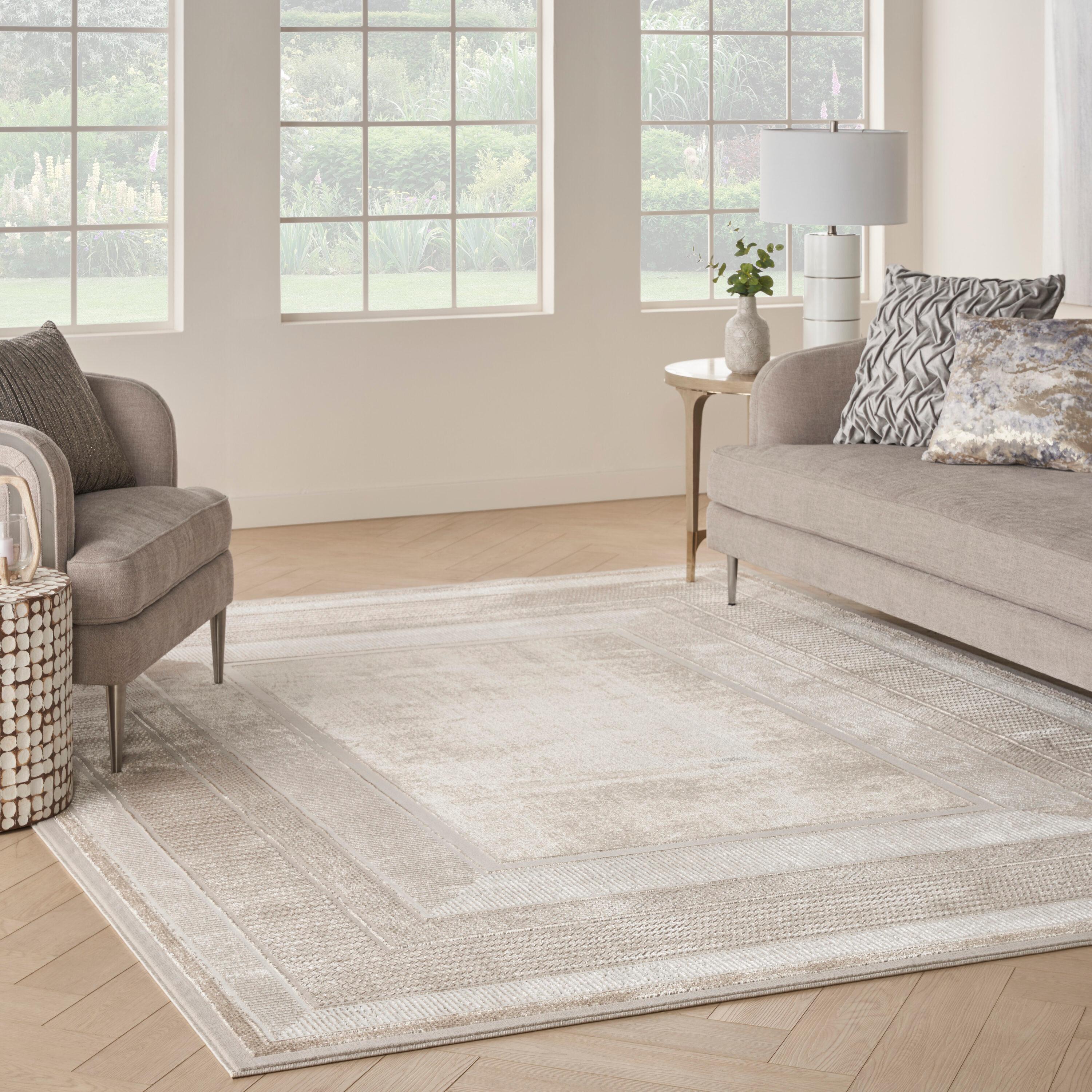Nourison Glam 7'10" x 9'10" Ivory Modern Indoor Rug