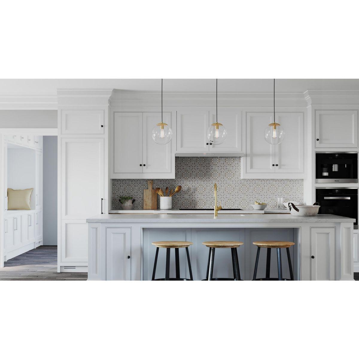Progress Lighting Atwell 1-Light Glass Globe Pendant, Brushed Nickel, Clear Glass Shade