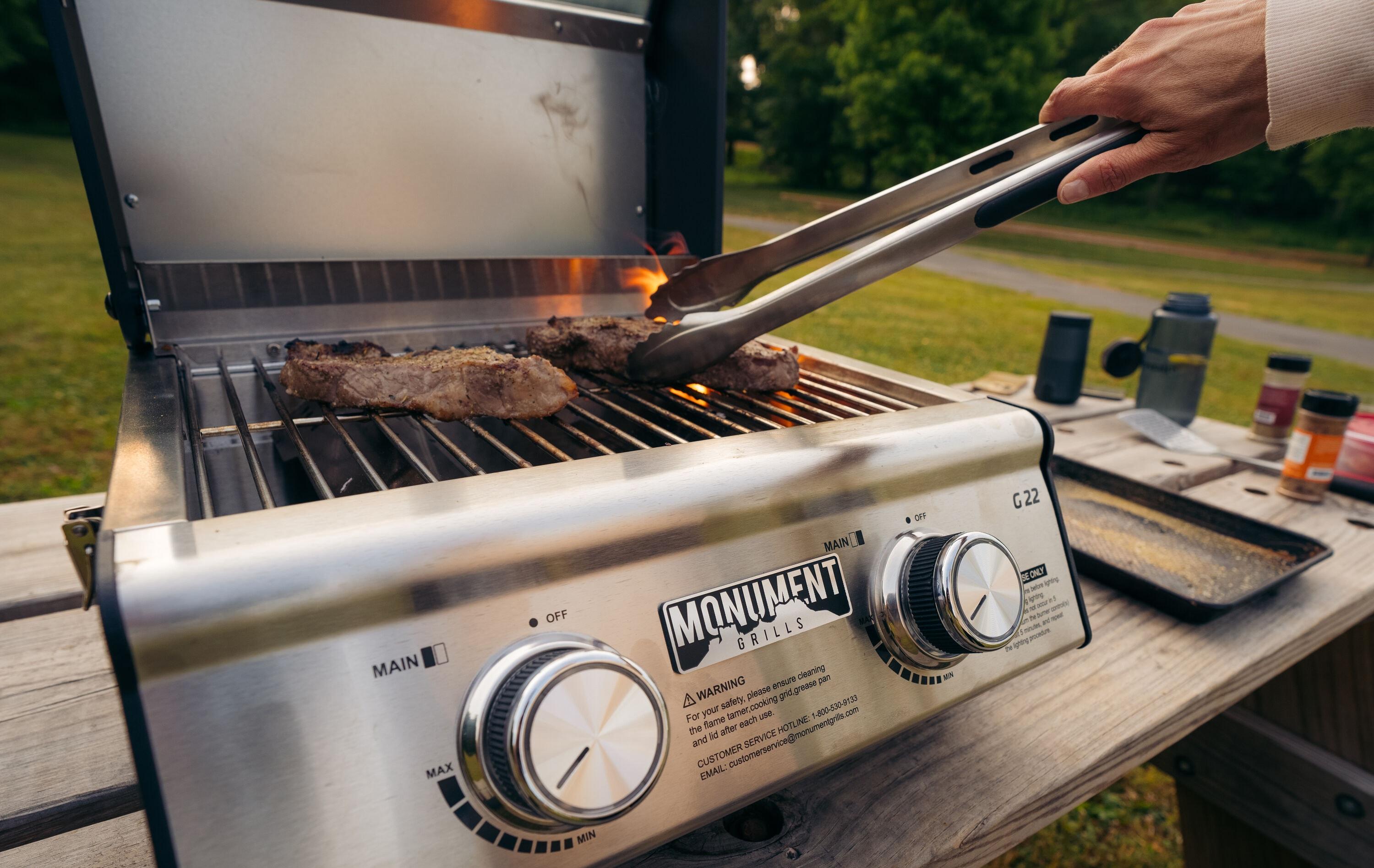 Monument Grills, Clearview 2 - Burner Portable Stainless Liquid Propane 15000 BTU Gas Grill