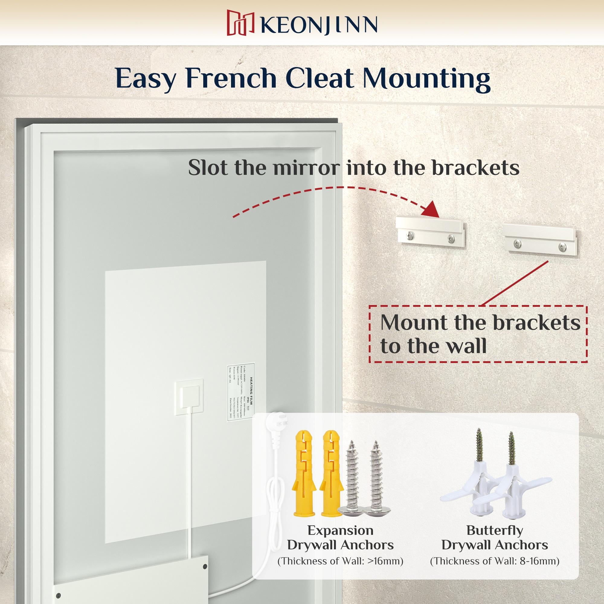 Ivy Bronx Keonjinn 40 X 24 In LED Bathroom Mirror With Lights, Adjustable 3 Color Lights, LED Vanity Mirror, Wall Mounted Anti-Fog Dimmable Mirror, UL Listed LED Driver, HD Tempered Glass(Horizontal/Vertical)