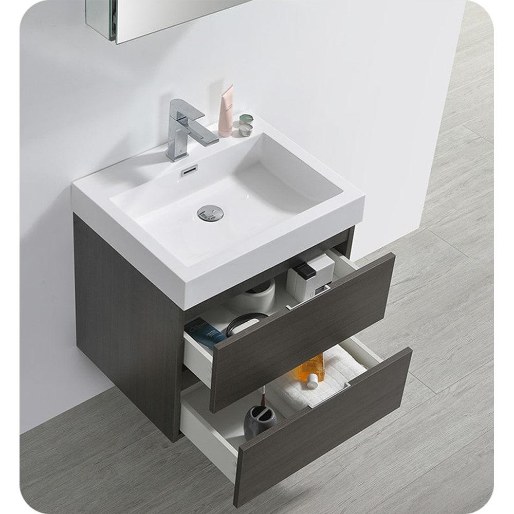 Valencia 24" Wall Mount Single Sink Bathroom Vanity Base Only (Top and Sink Not Included)