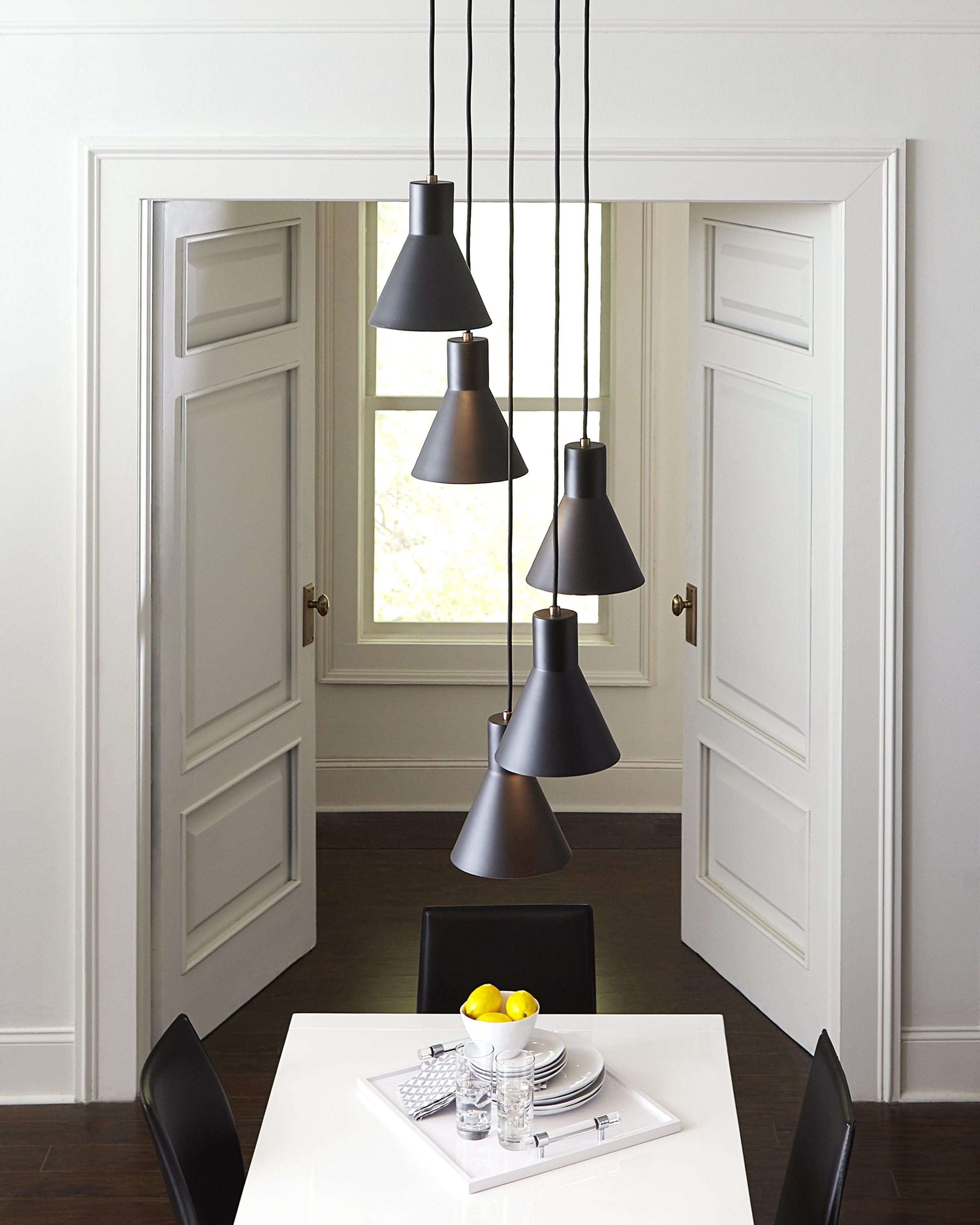 Towner 1-Light Black Shade with Satin Brass Accents Pendant