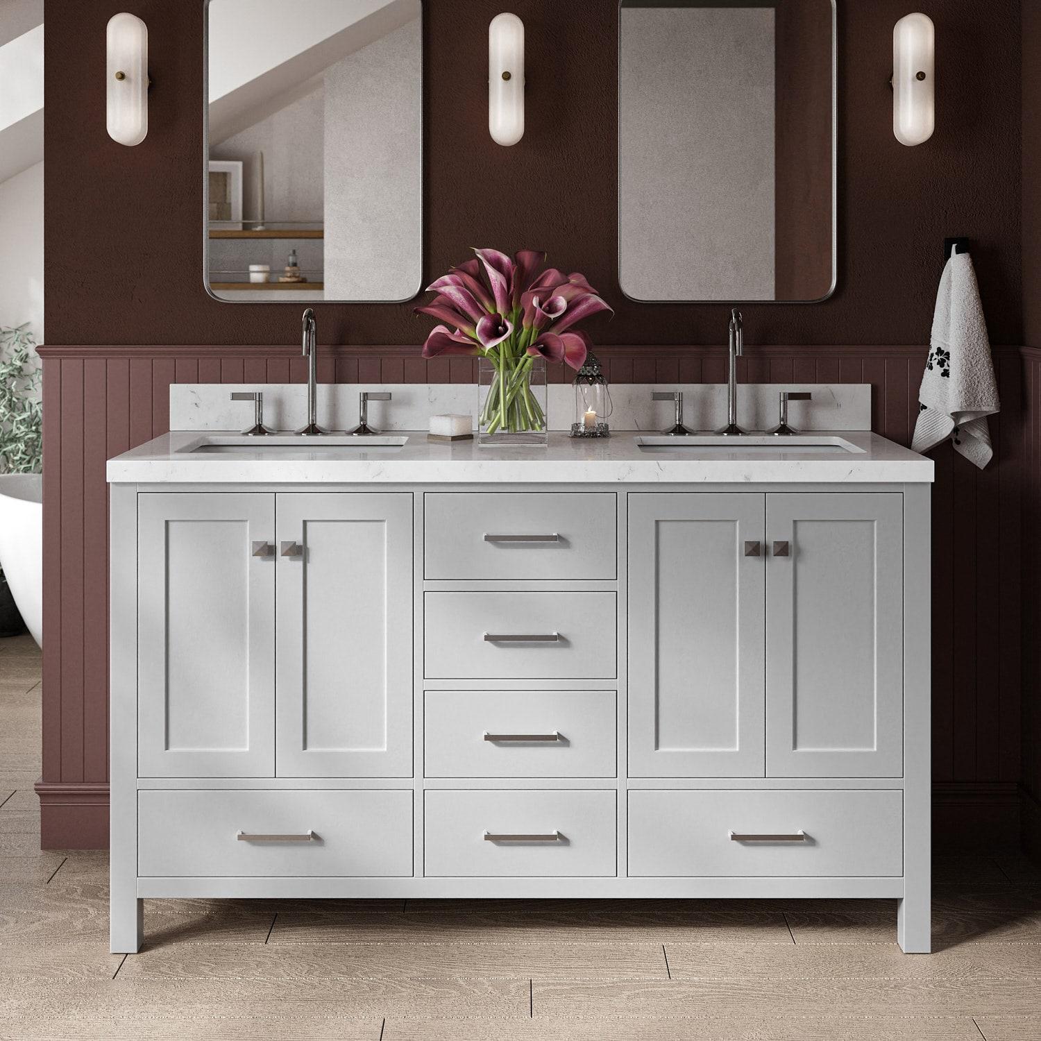 Ariel A061d-Bc Cambridge 60" Double Free Standing Vanity Cabinet Only - Grey