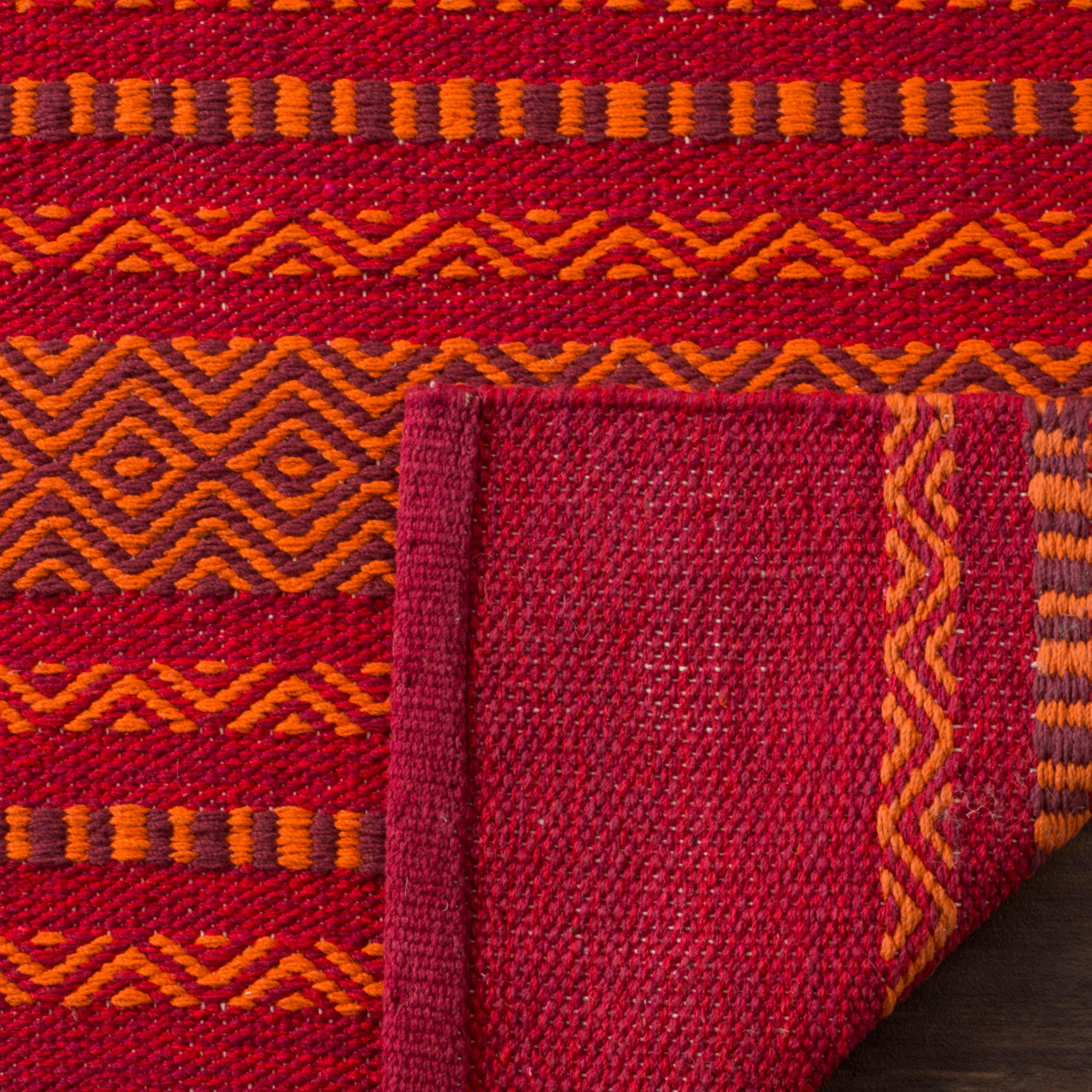 Montauk MTK215 Hand Woven Area Rug - Orange/Red - 6'x6' - Safavieh.