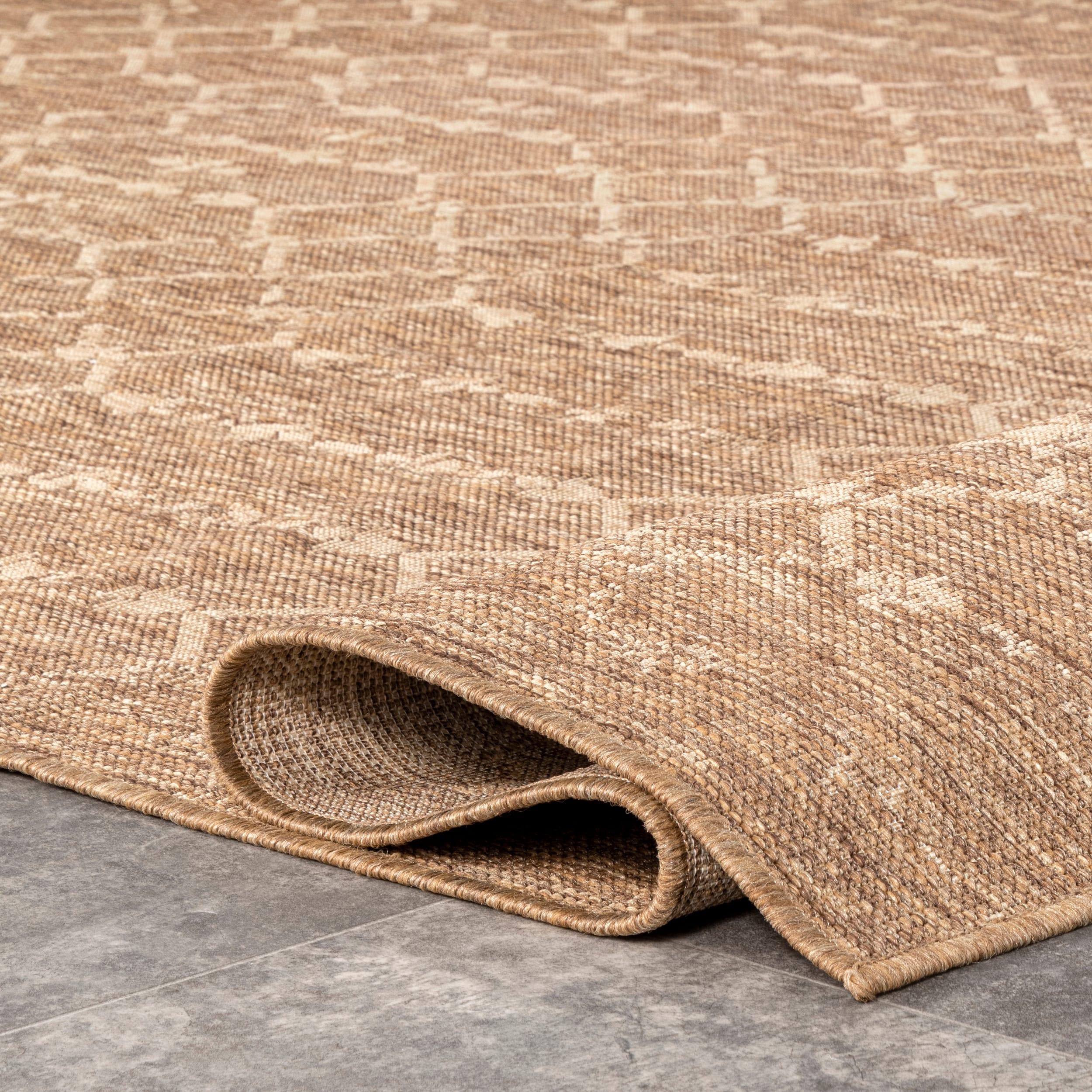 Nuloom Grayson Trellis 5x8 Indoor/Outdoor Area Rug for Living Room Patio Deck Front Porch Kitchen, Brown/Ivory