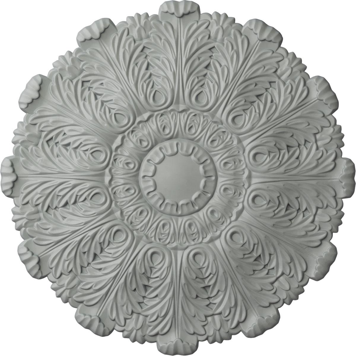 Ekena Millwork Endurathane Bradford Ceiling Medallion, 32 5/8"OD x 2"P (Fits Canopies up to 6 5/8"), Hand-Painted Green Gold Finish CM31DU