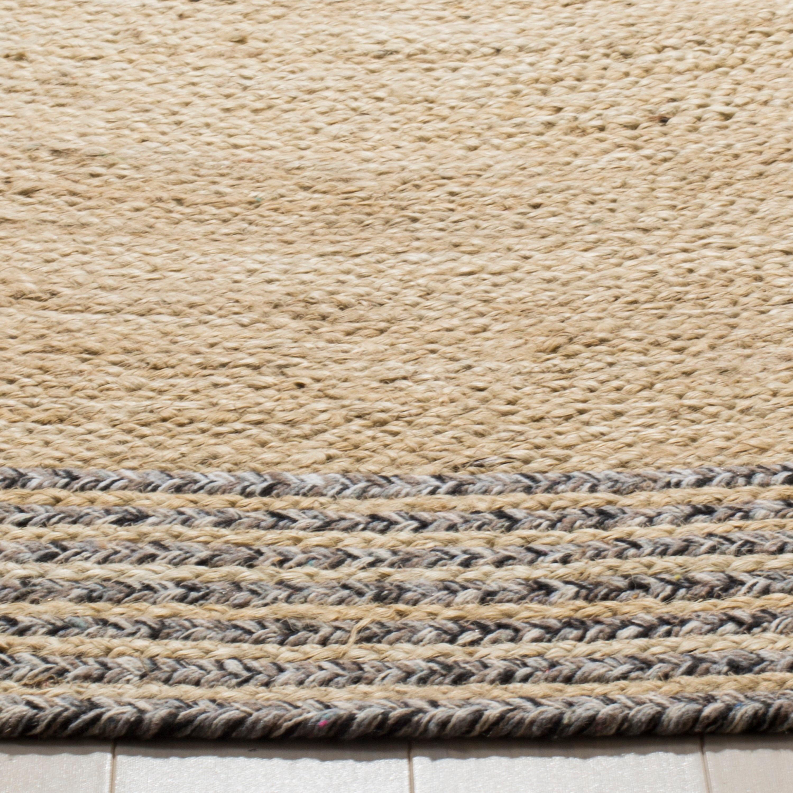 Cape Cod CAP204 Hand Woven Accent Rug - Ivory/Steel Grey - 3' Round - Safavieh.