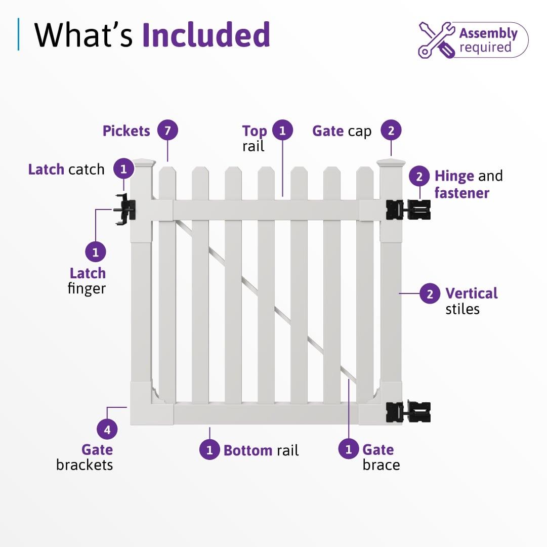WamBam 4 ft. H x 4 ft. W Traditional Picket Gate