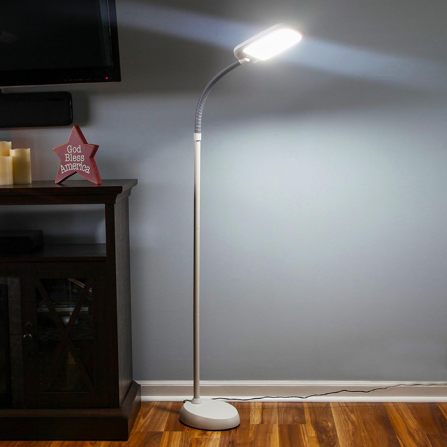 Brightech Litespan Slim 55 in. Industrial Dimmable LED Directional Task Floor Lamp